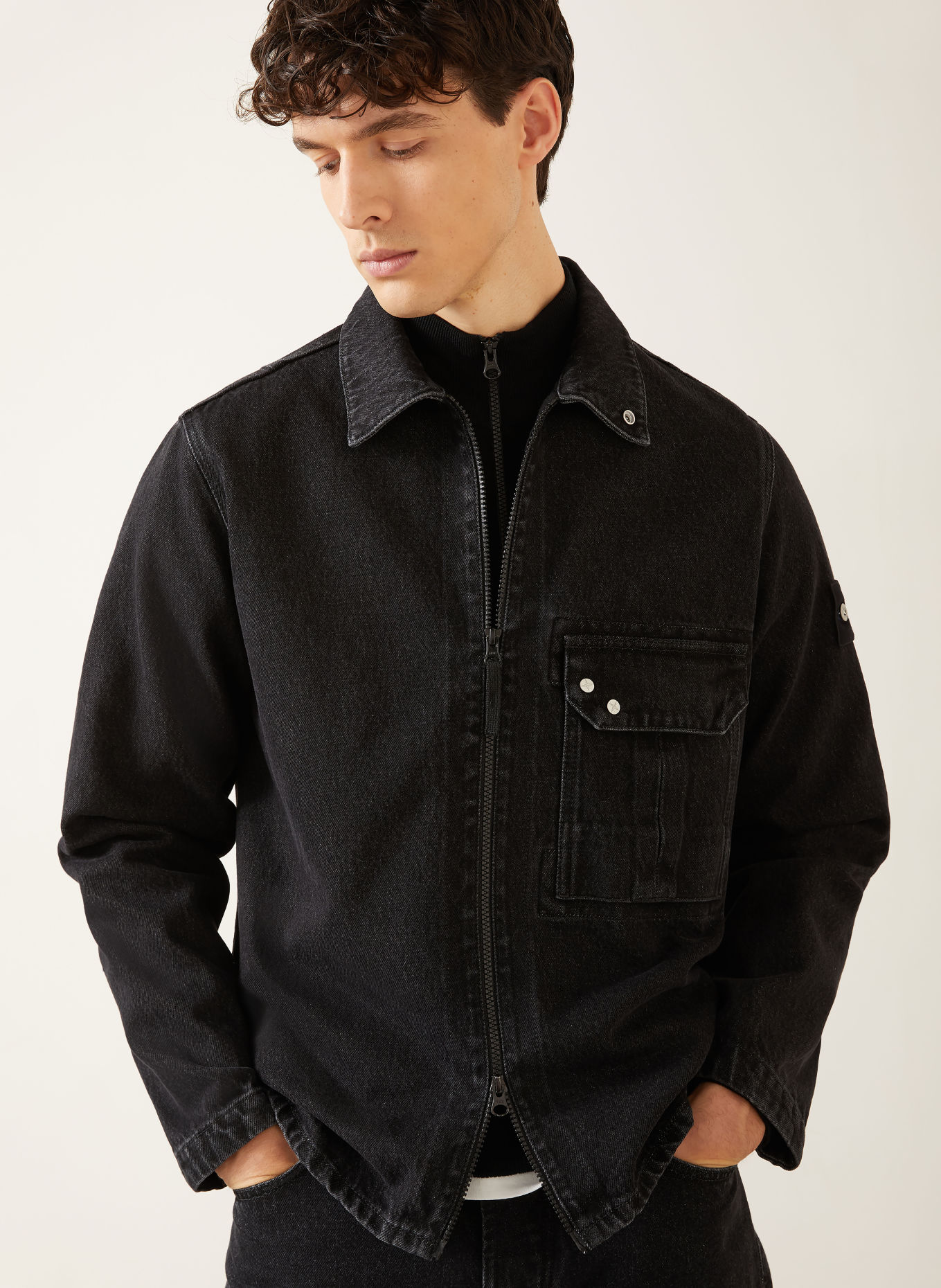 STONE ISLAND Jeansjacke DENIM PROJECT: VJ902 BLACK MEDIUM WASH