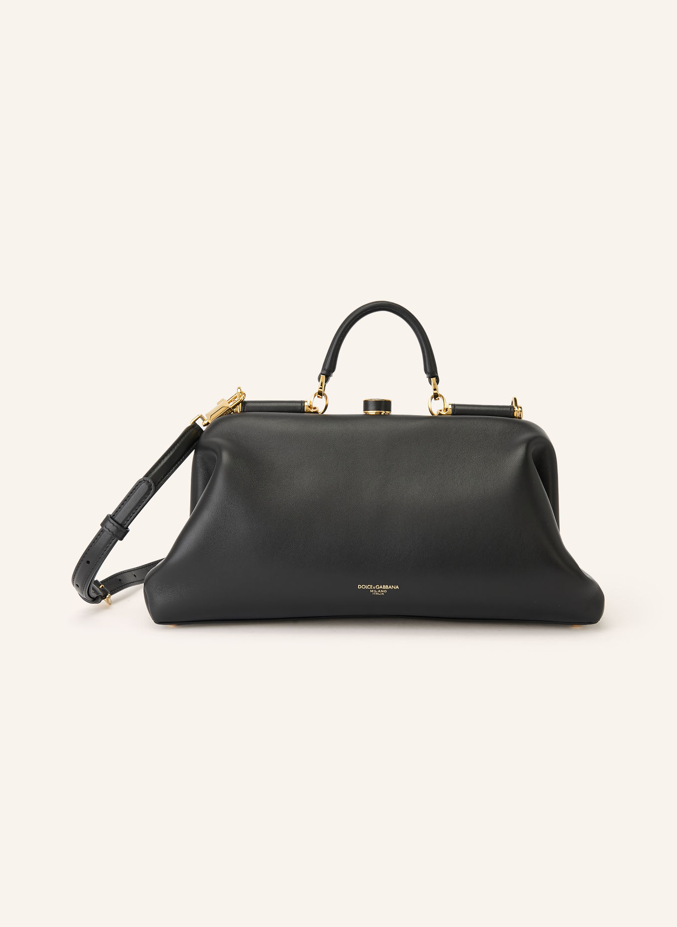 DOLCE & GABBANA GRANDMA LARGE Handbag: BLACK / GOLD
