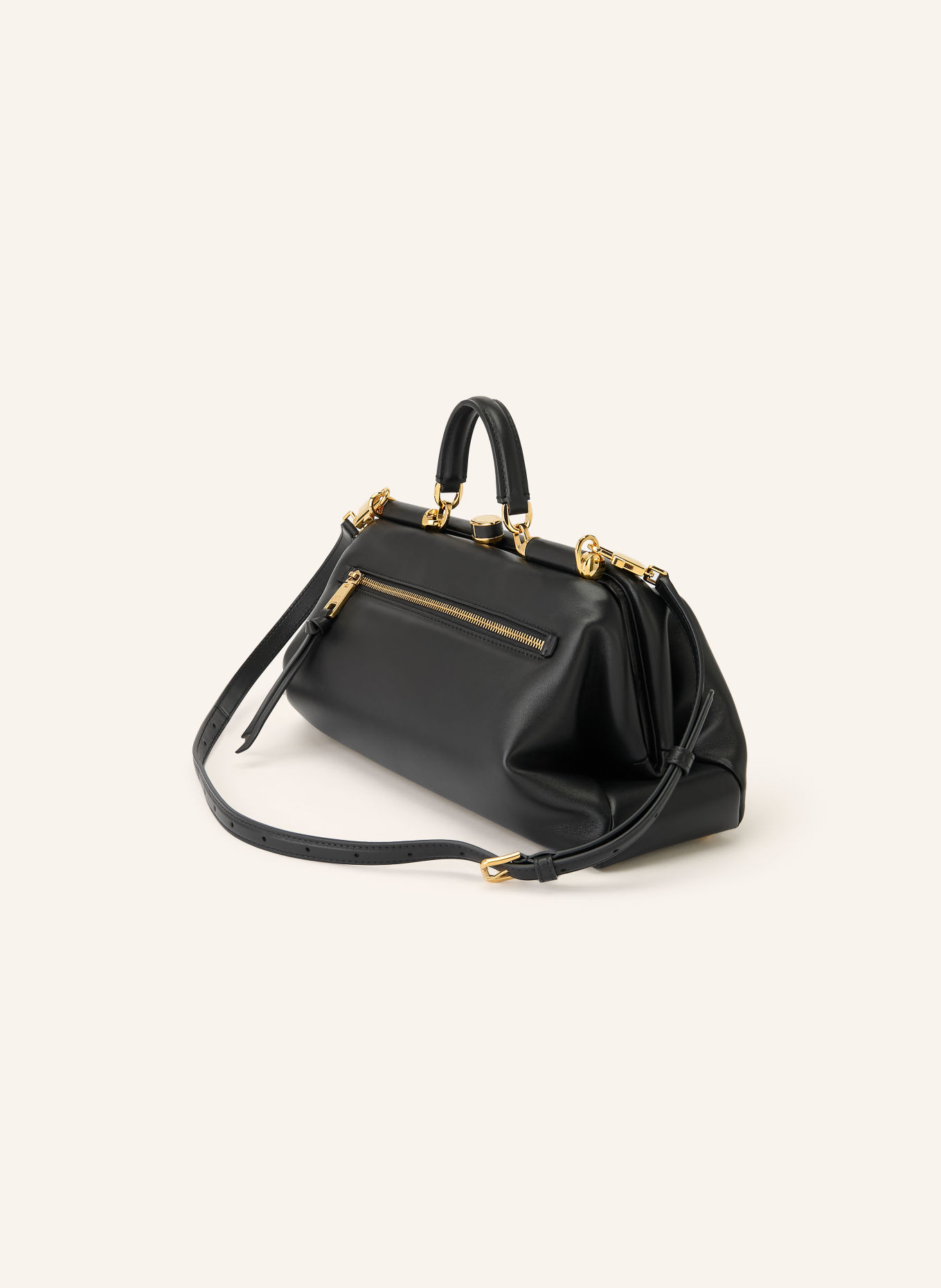 DOLCE & GABBANA GRANDMA LARGE Handbag: BLACK / GOLD