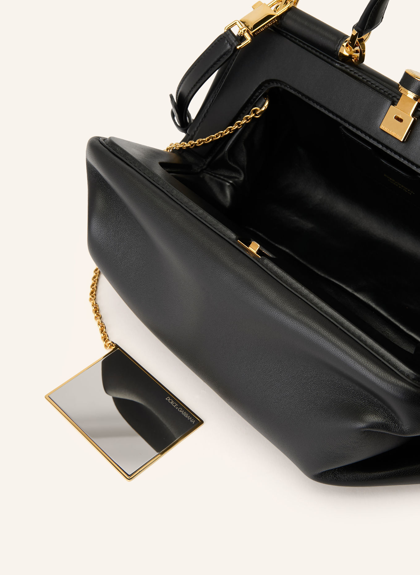 DOLCE & GABBANA GRANDMA LARGE Handbag: BLACK / GOLD