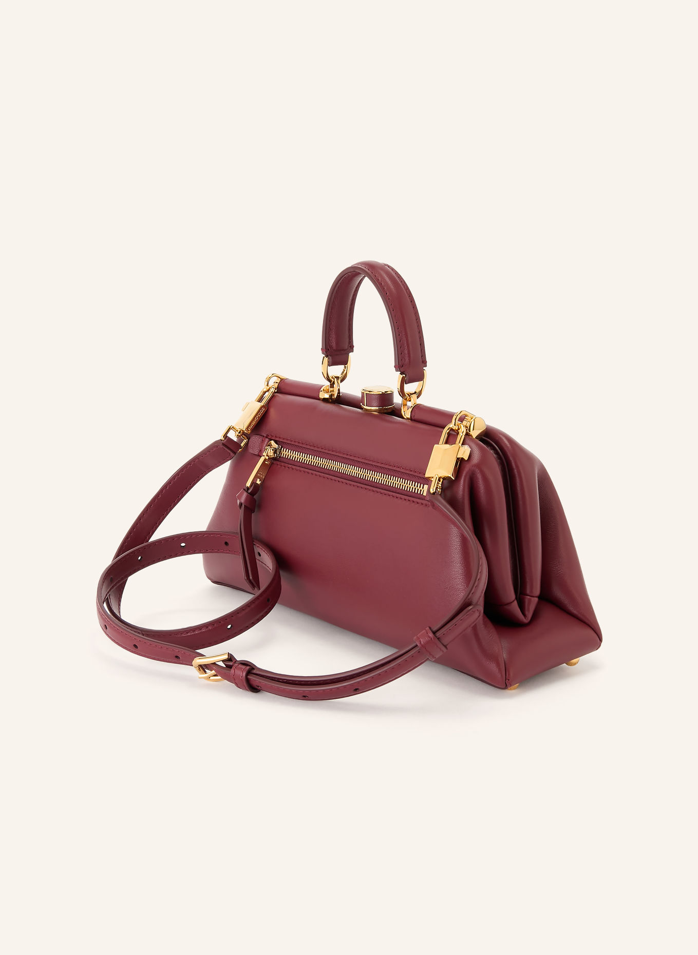 DOLCE & GABBANA GRANDMA MEDIUM Handbag: DARK RED / GOLD
