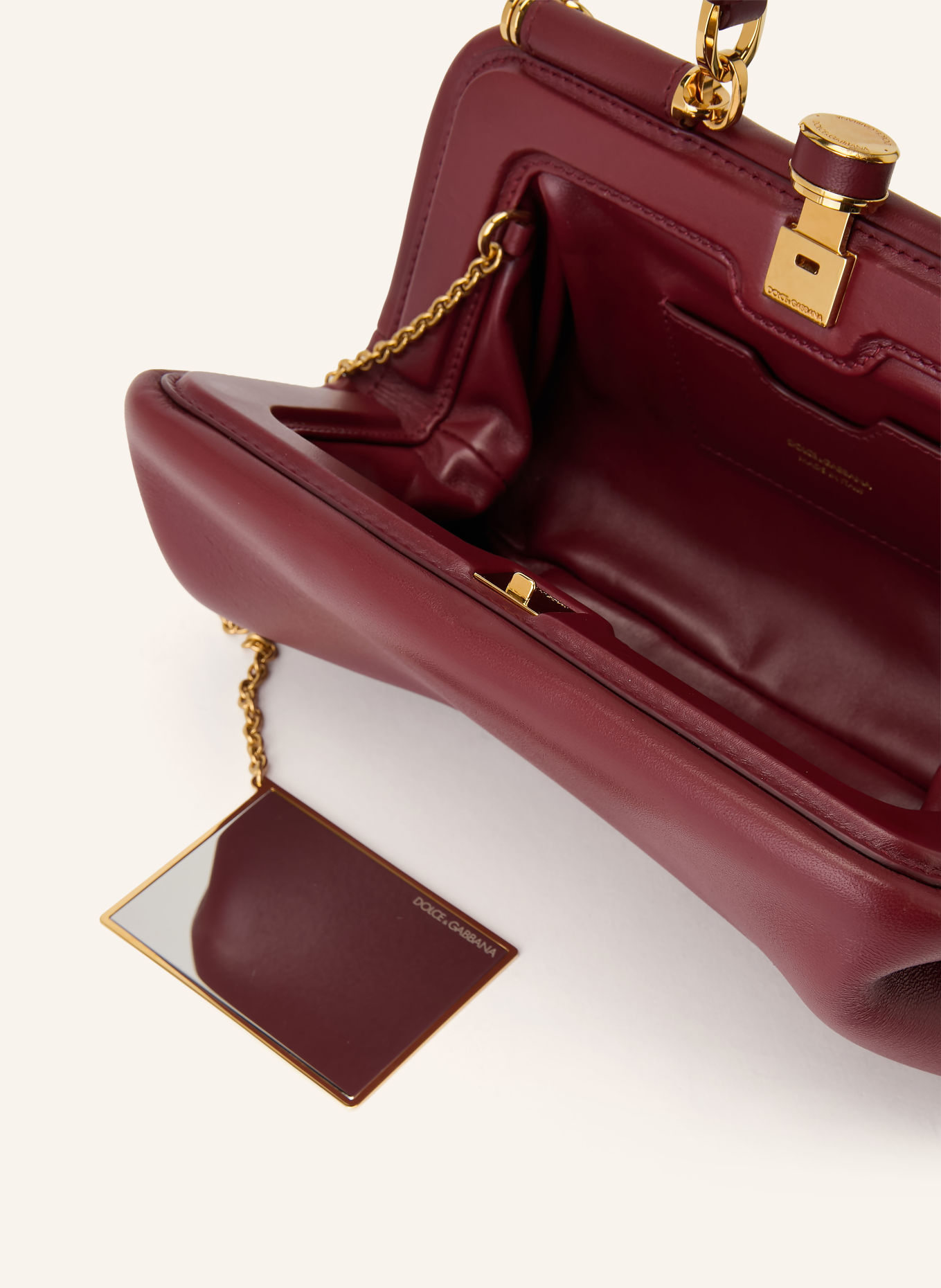 DOLCE & GABBANA GRANDMA MEDIUM Handbag: DARK RED / GOLD
