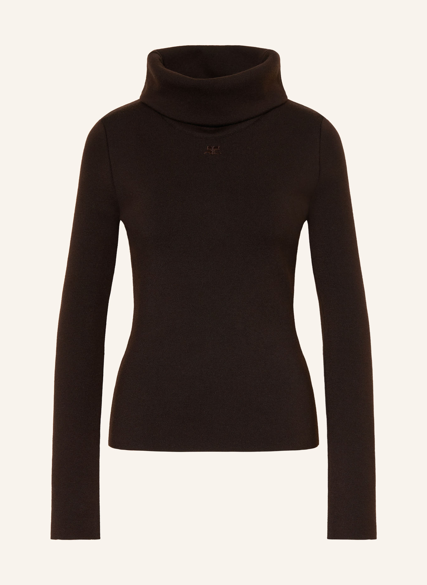 Courrèges Merino wool Turtleneck sweater: DARK BROWN
