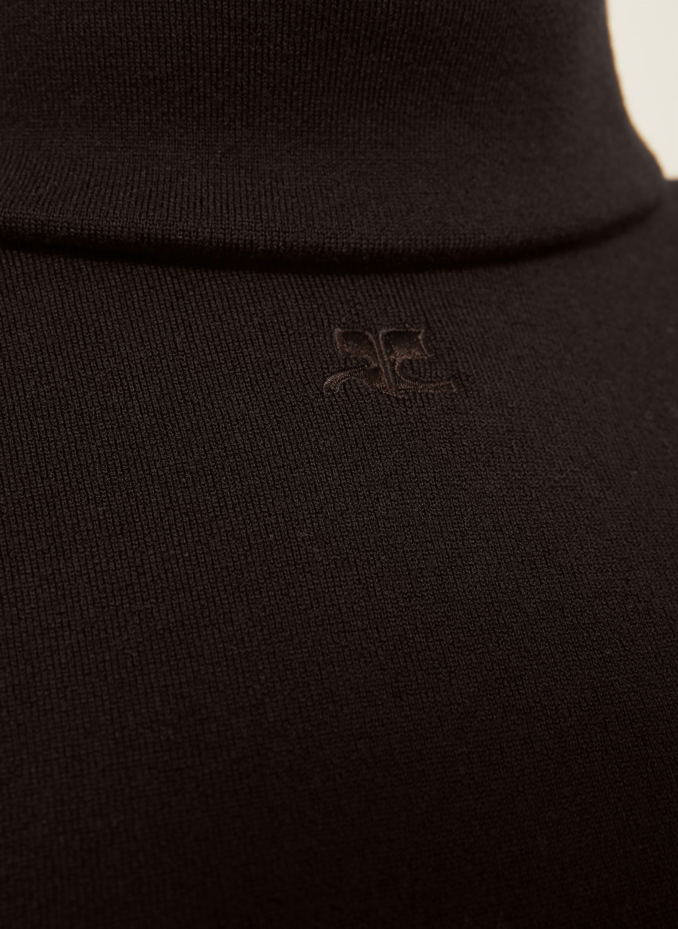 Courrèges Merino wool Turtleneck sweater: DARK BROWN