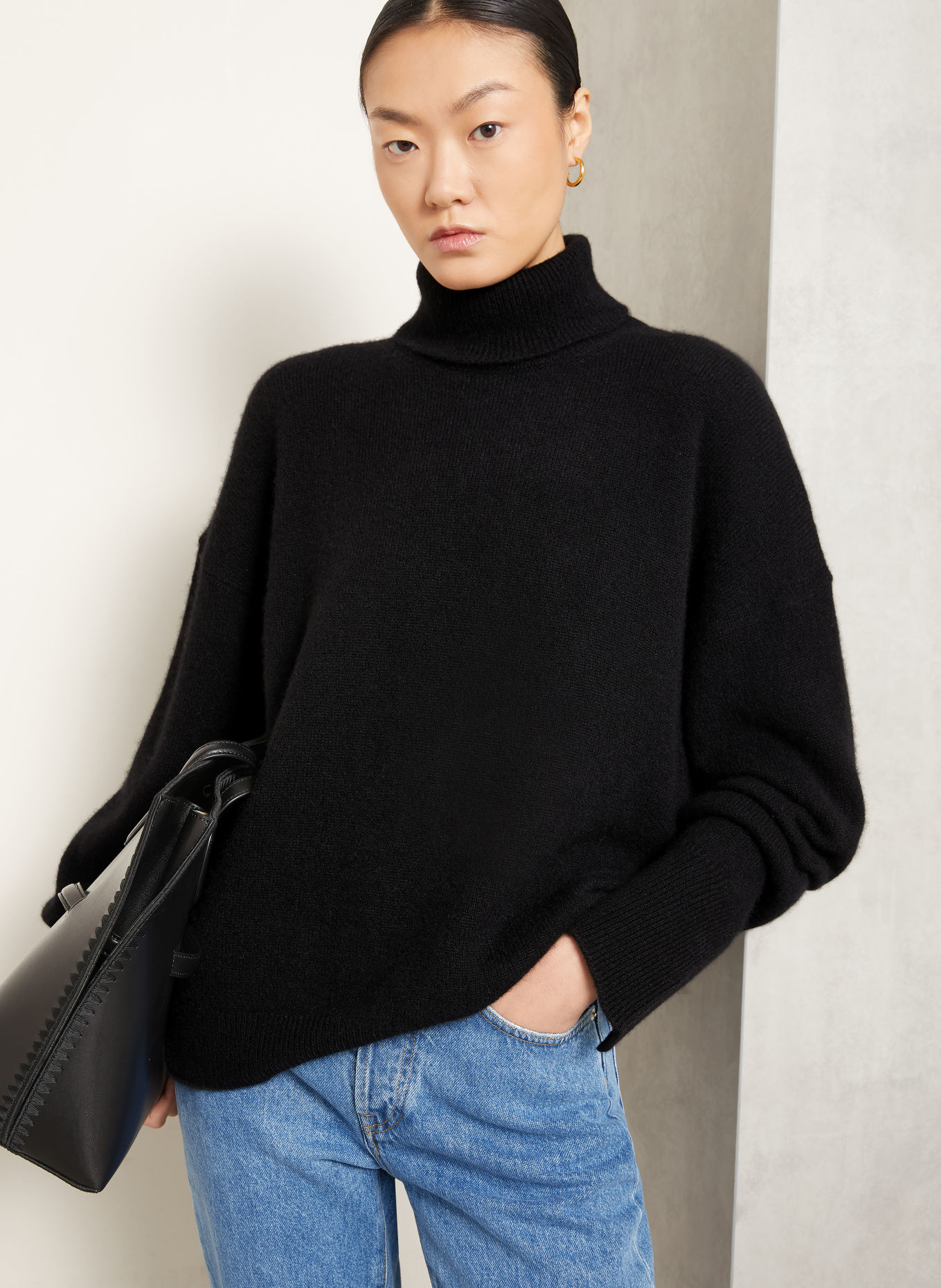 IRIS von ARNIM RENTON Turtleneck sweater with Cashmere: BLACK