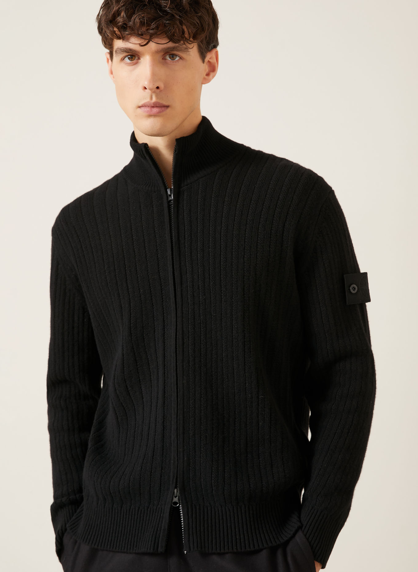 STONE ISLAND GHOST Cardigan: BLACK