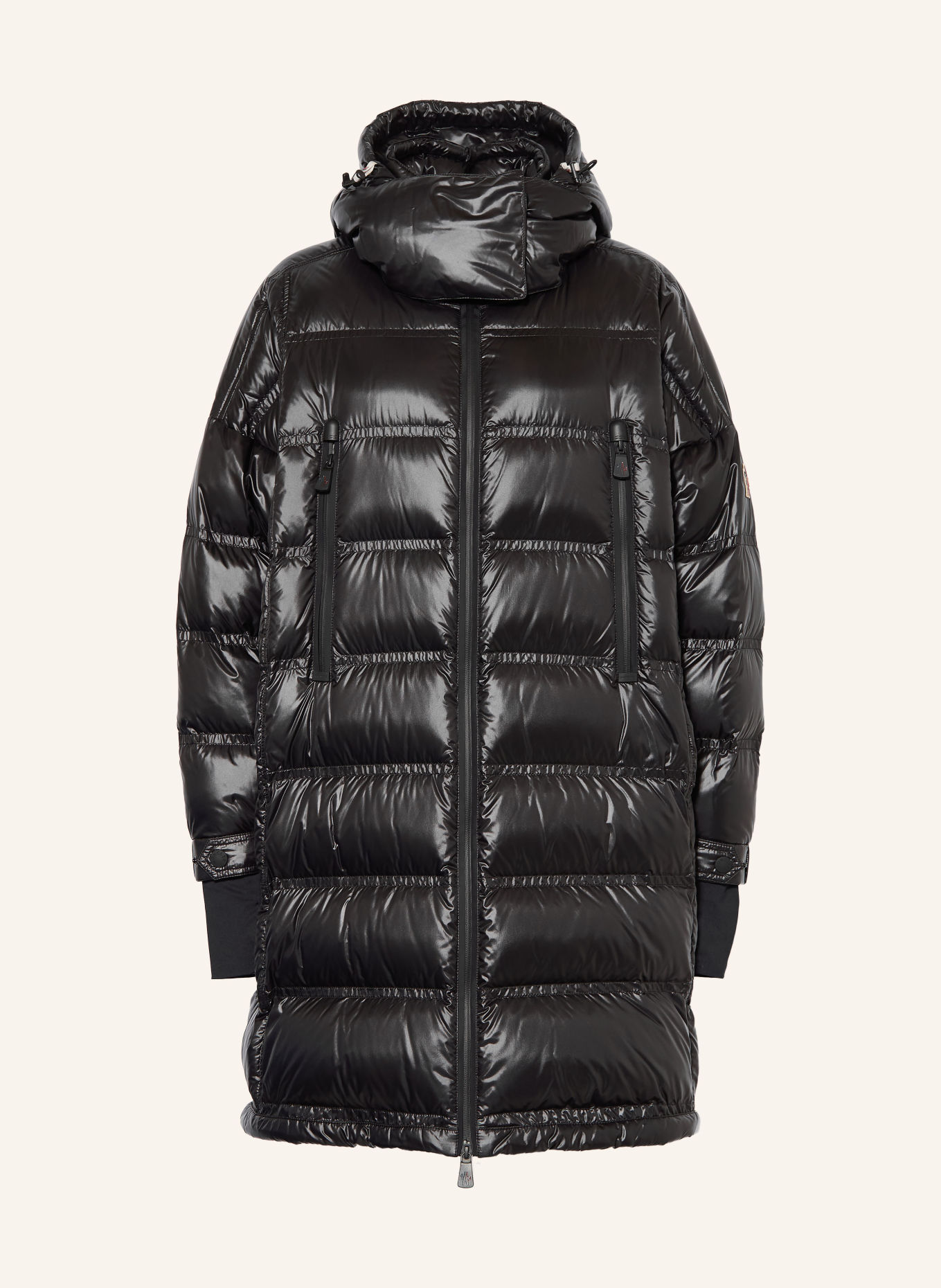 MONCLER GRENOBLE Donsmantel ROCHELAIRS met afneembare capuchon: ZWART