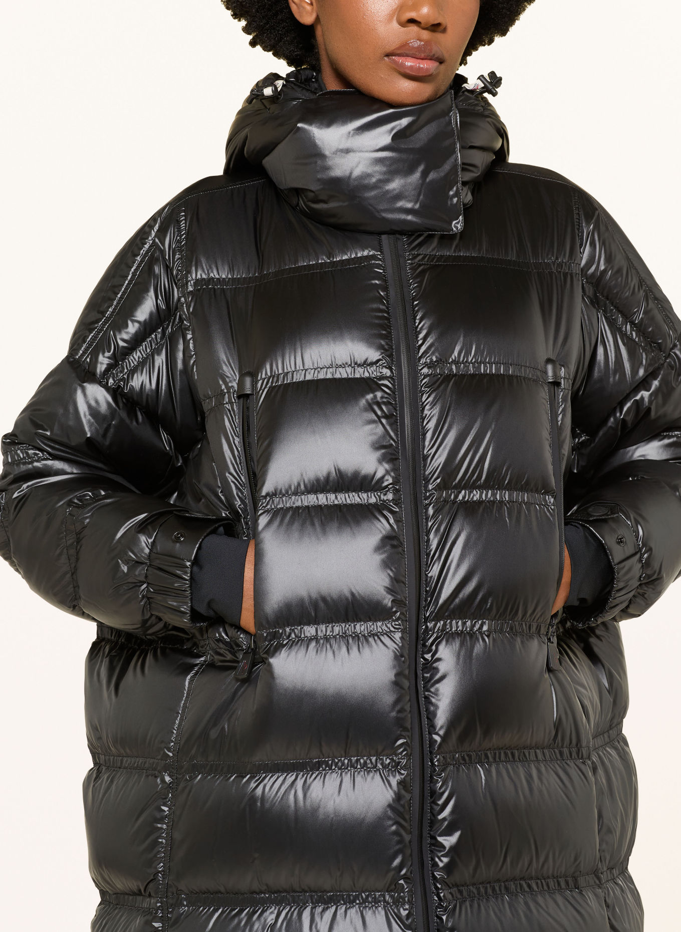 MONCLER GRENOBLE Donsmantel ROCHELAIRS met afneembare capuchon: ZWART