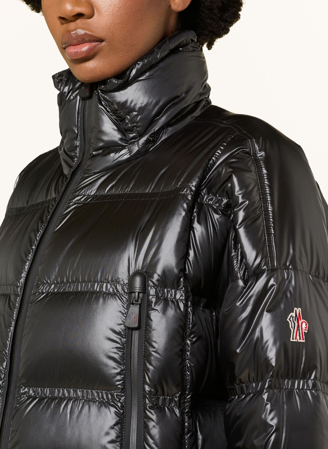 MONCLER GRENOBLE Donsmantel ROCHELAIRS met afneembare capuchon: ZWART