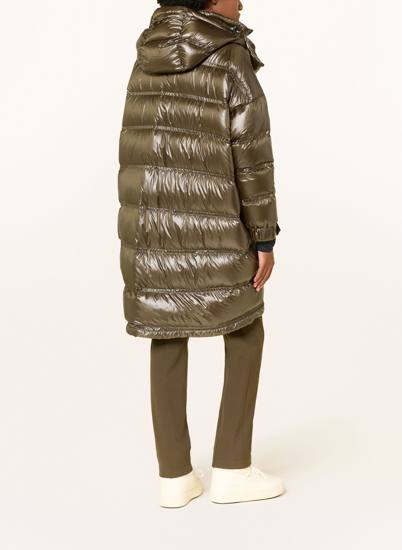 MONCLER GRENOBLE Donsmantel ROCHELAIRS met afneembare capuchon: OLIJF / ZWART