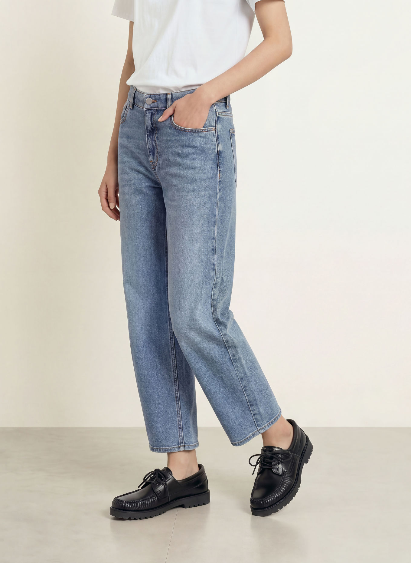 OPUS PANTS Jeansy typu barrel MENI MOON: 70382 mid blue