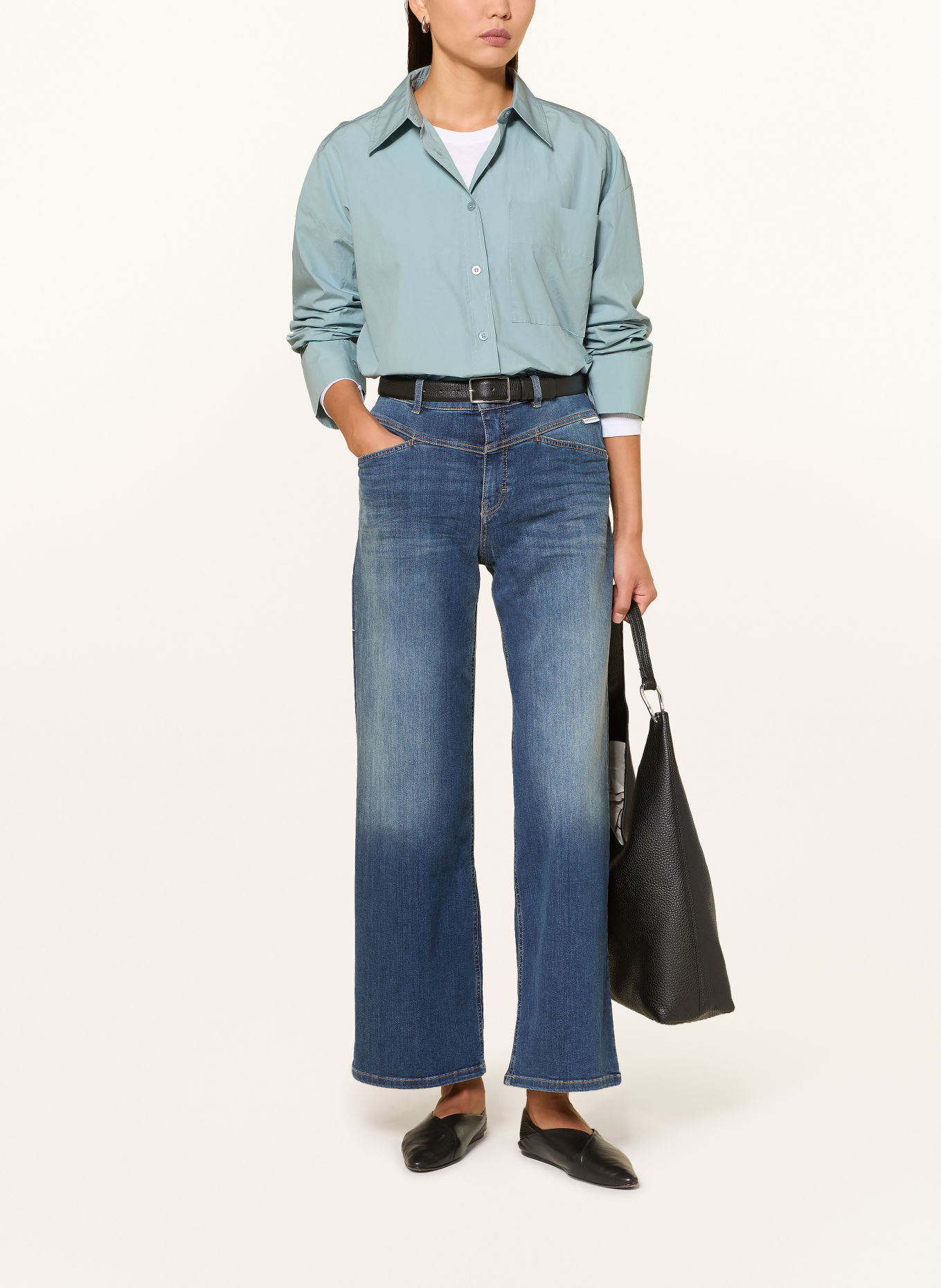 OPUS PANTS Hemdbluse FADY: BLAUGRAU