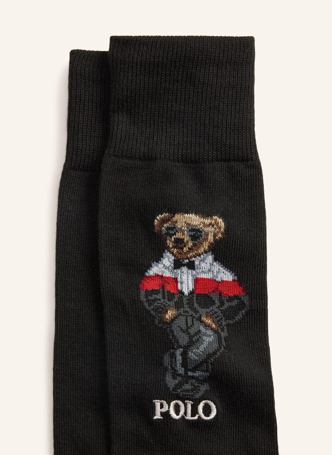 POLO RALPH LAUREN Lot de 2 paires de chaussettes: NOIR / ROUGE / JAUNE