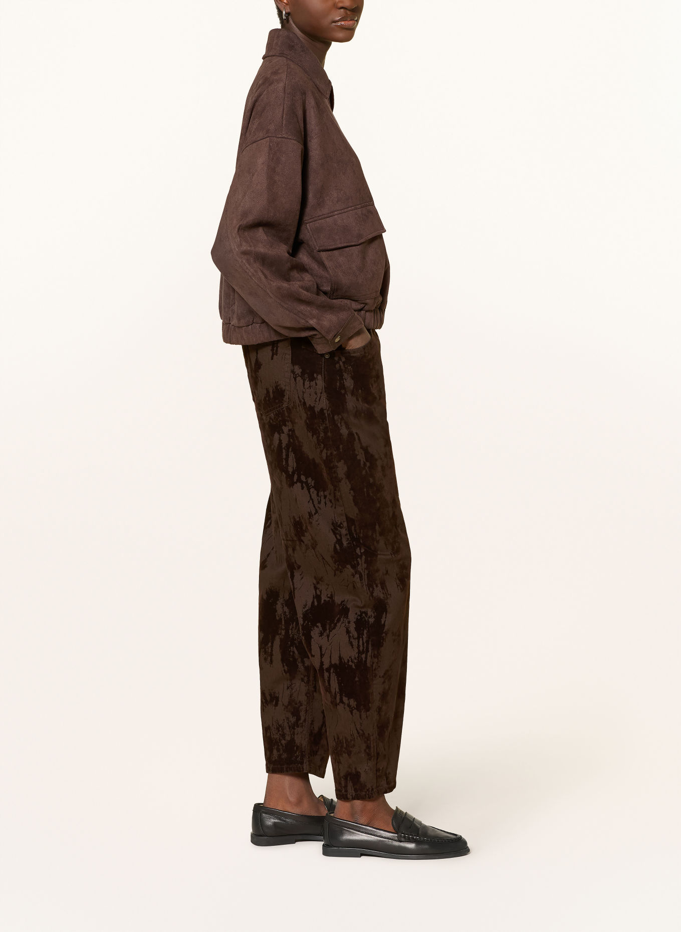 OPUS PANTS Barrel Jeans MARI COSMO mit Samt: 20040 affogato