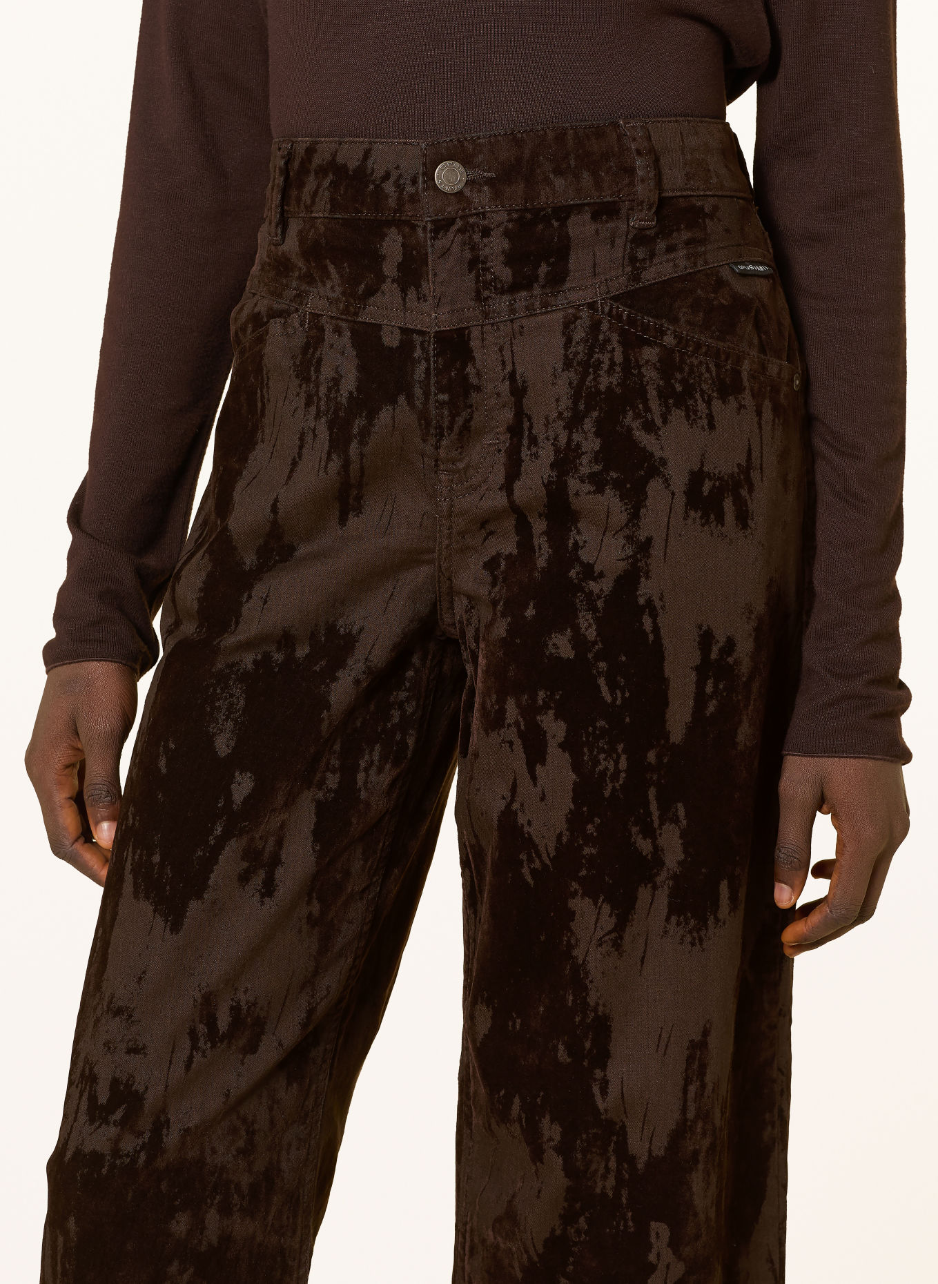 OPUS PANTS Barrel Jeans MARI COSMO mit Samt: 20040 affogato