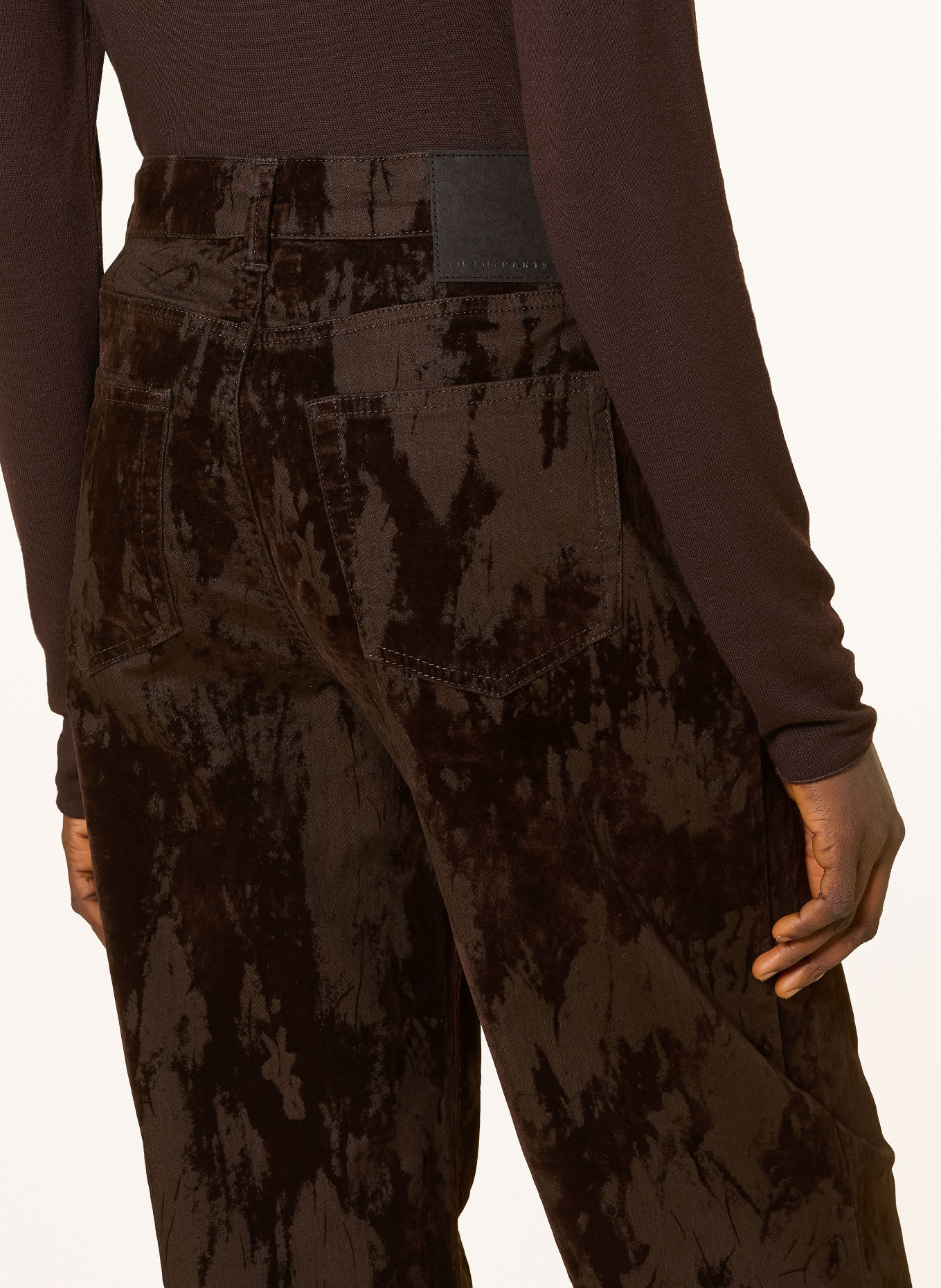 OPUS PANTS Barrel Jeans MARI COSMO mit Samt: 20040 affogato