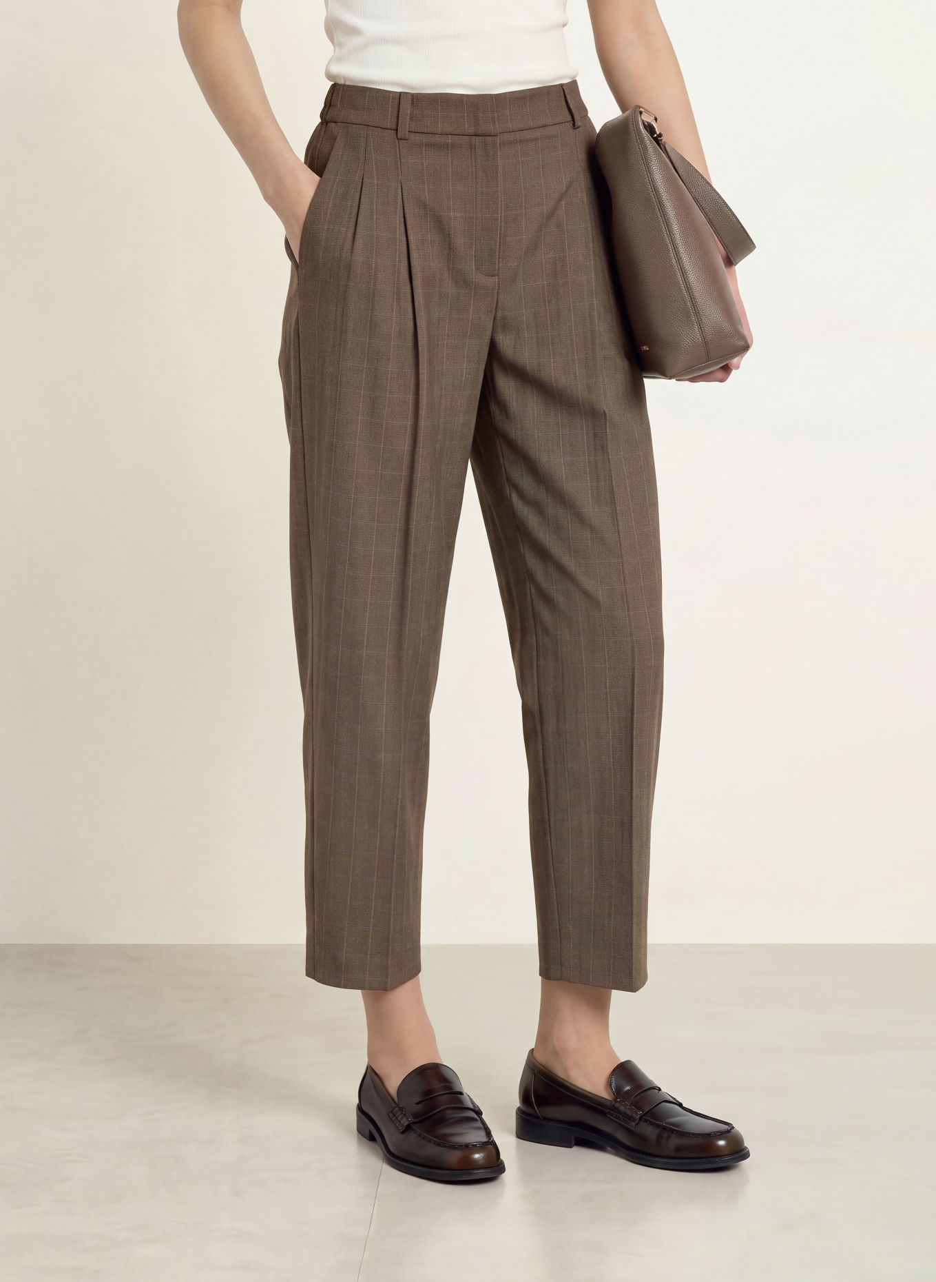 OPUS PANTS Pantaloni 7/8 LESSIEH: MARO / MARO DESCHIS / ALBASTRU DESCHIS