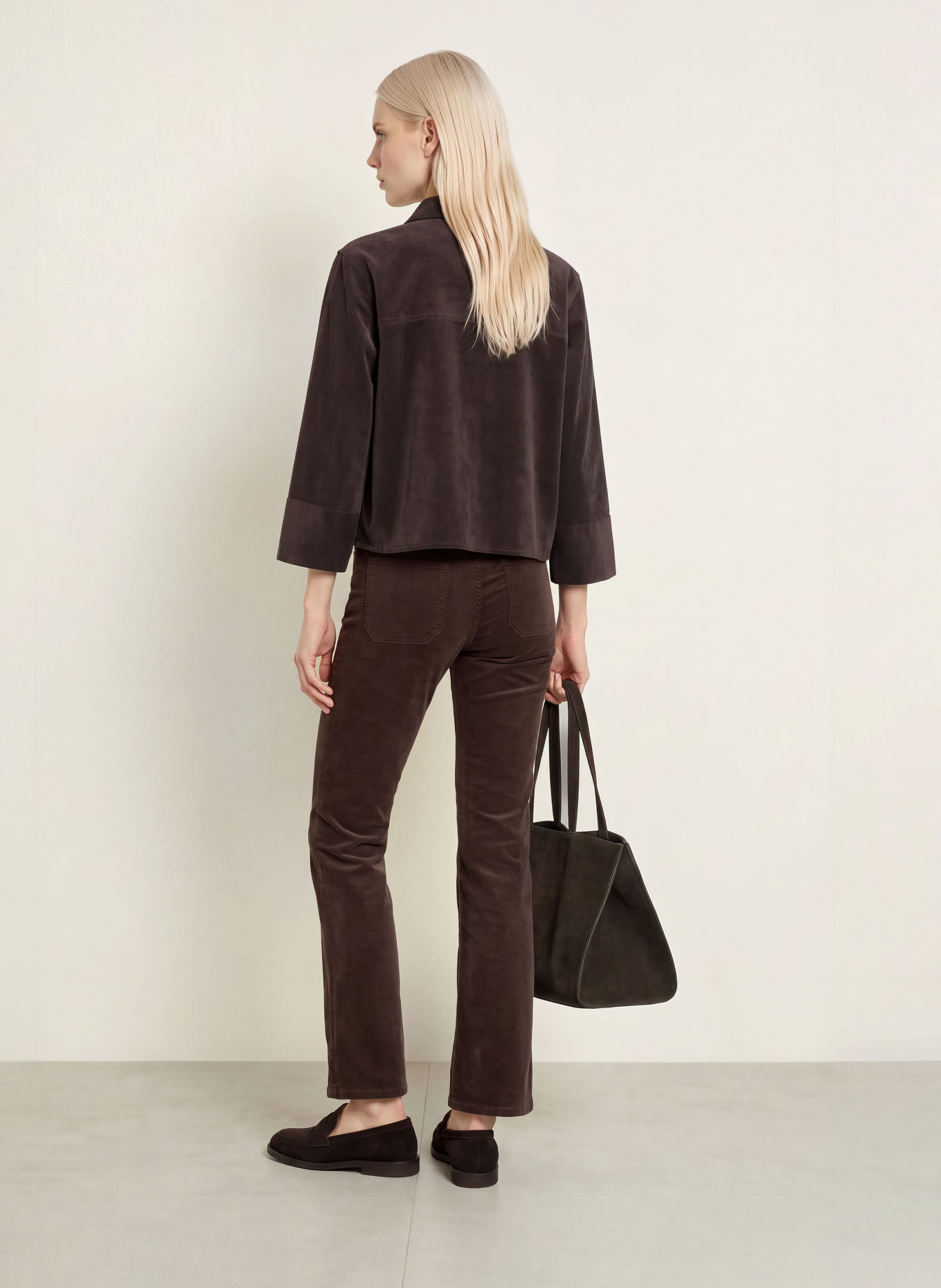 OPUS PANTS Pantaloni din velur MELLY FRESH: MARO ÎNCHIS
