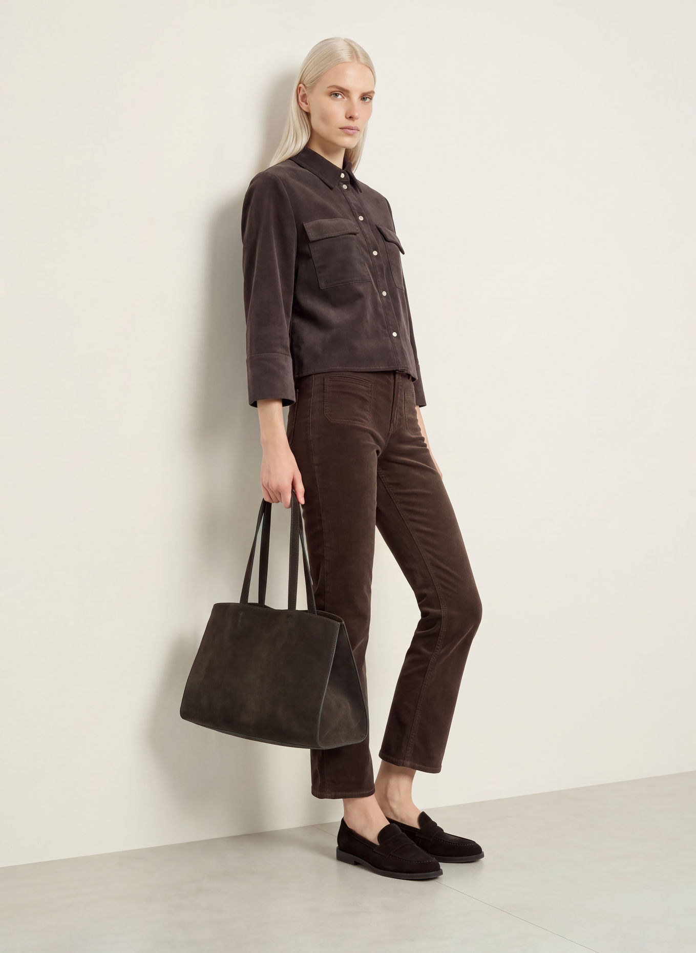 OPUS PANTS Pantaloni din velur MELLY FRESH: MARO ÎNCHIS
