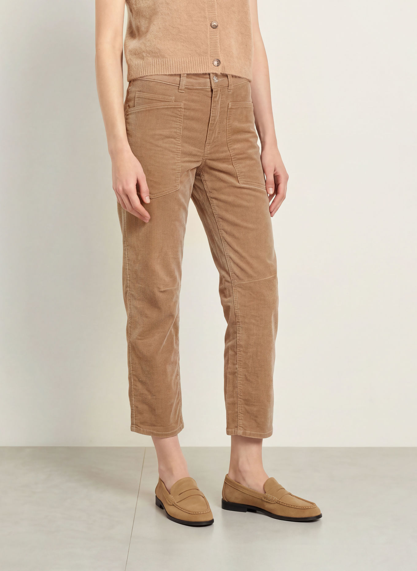 OPUS PANTS Cordbroek MELLY BREEZE: LICHTBRUIN