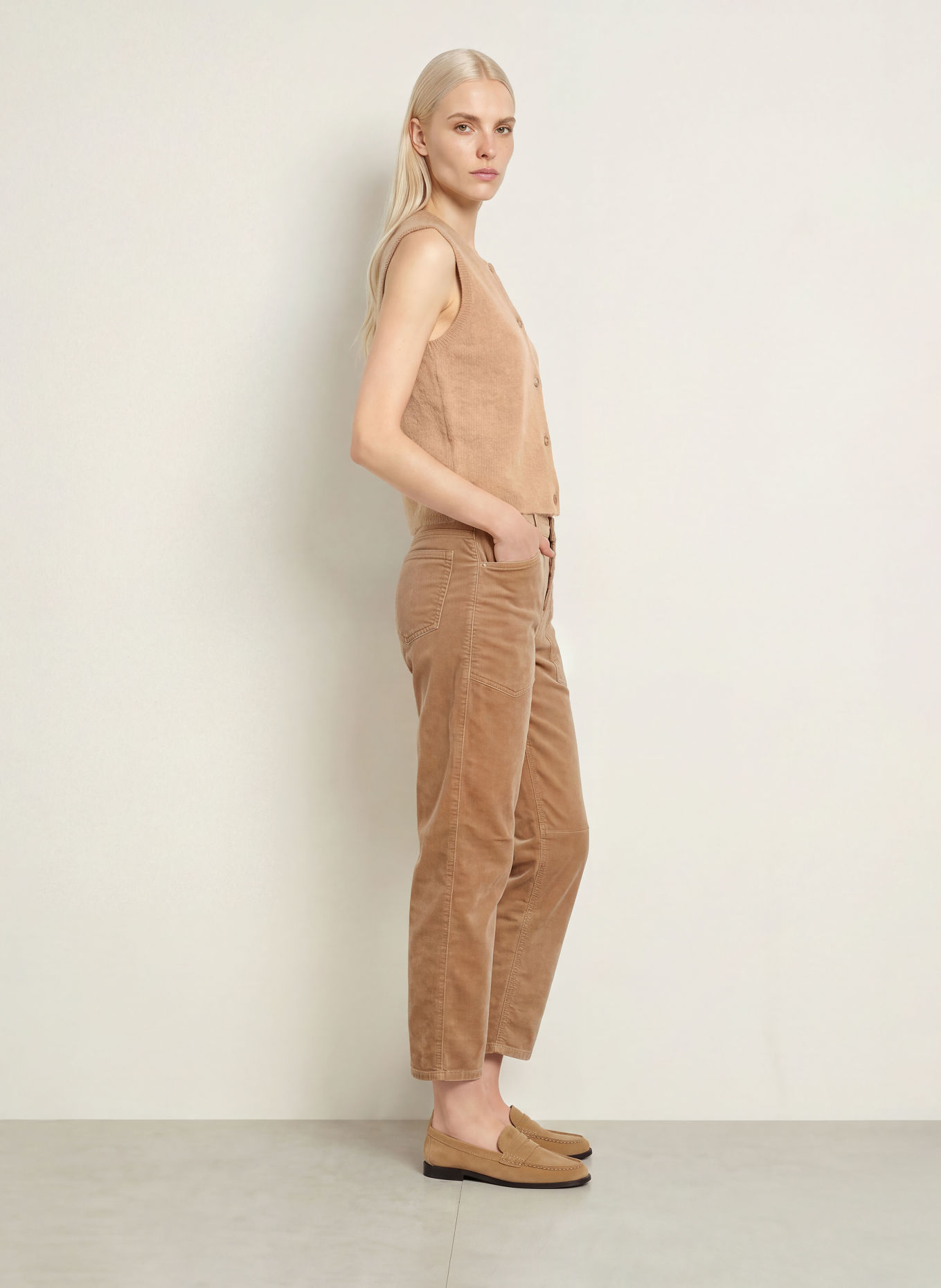 OPUS PANTS Cordbroek MELLY BREEZE: LICHTBRUIN