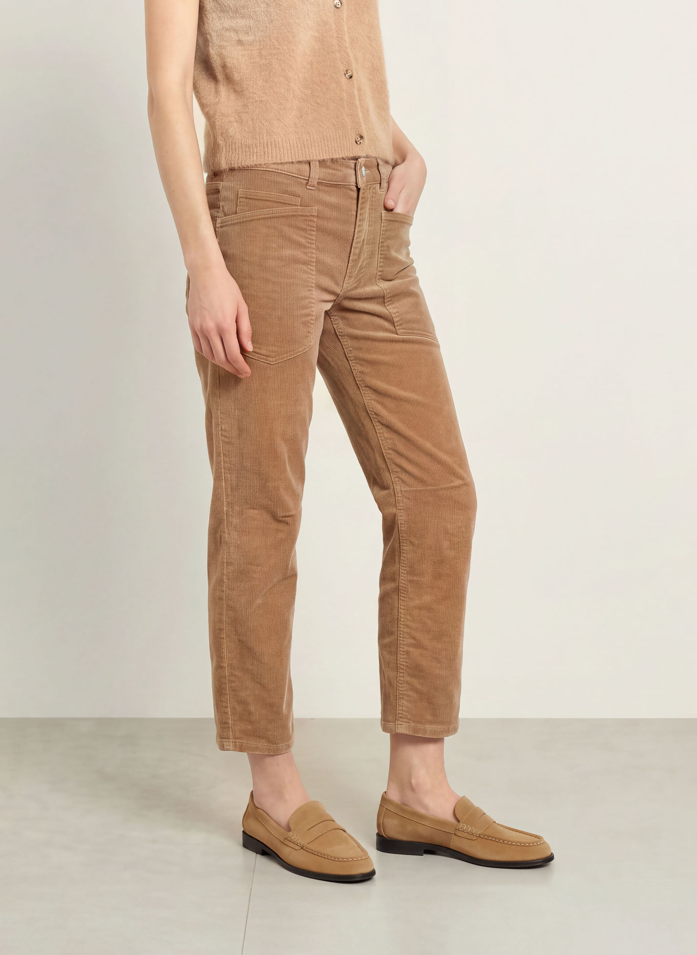 OPUS PANTS Cordbroek MELLY BREEZE: LICHTBRUIN