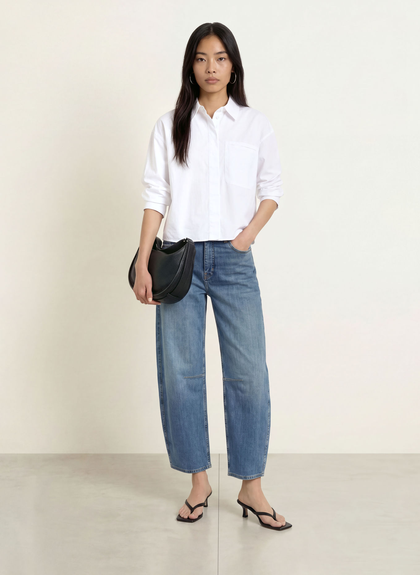 OPUS PANTS Jean barrel MARI VEGA: 70370 mid blue