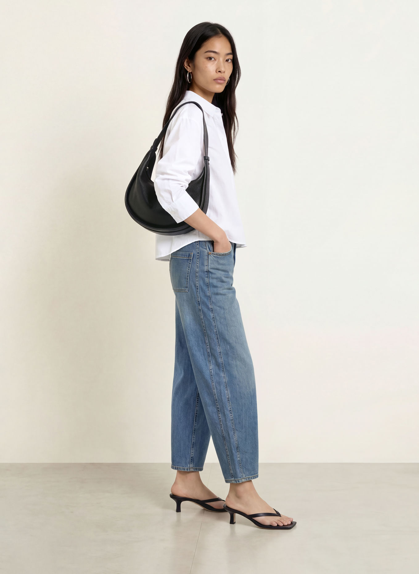 OPUS PANTS Jean barrel MARI VEGA: 70370 mid blue