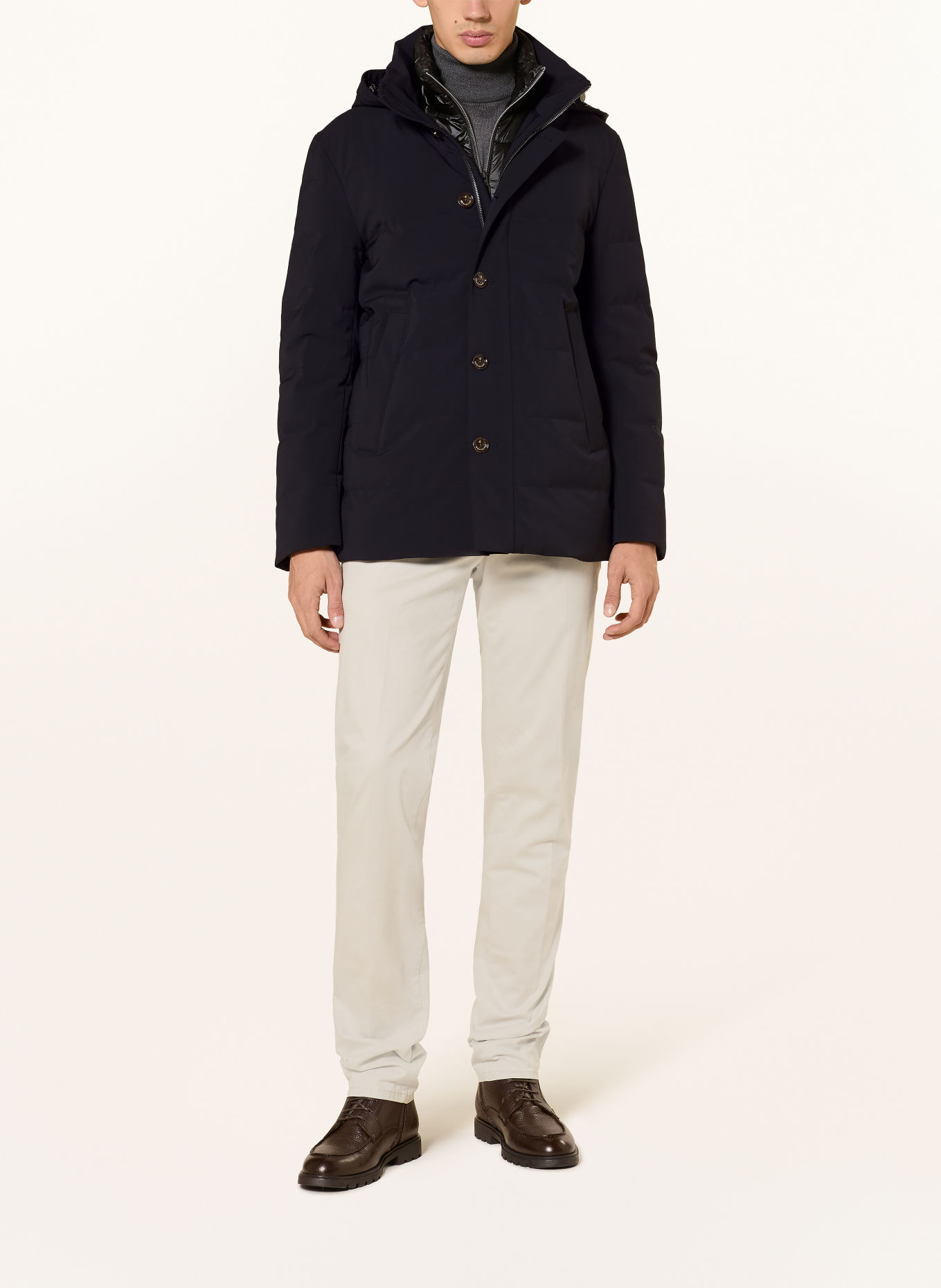 Montecore Daunenjacke mit herausnehmbarer Blende: DUNKELBLAU