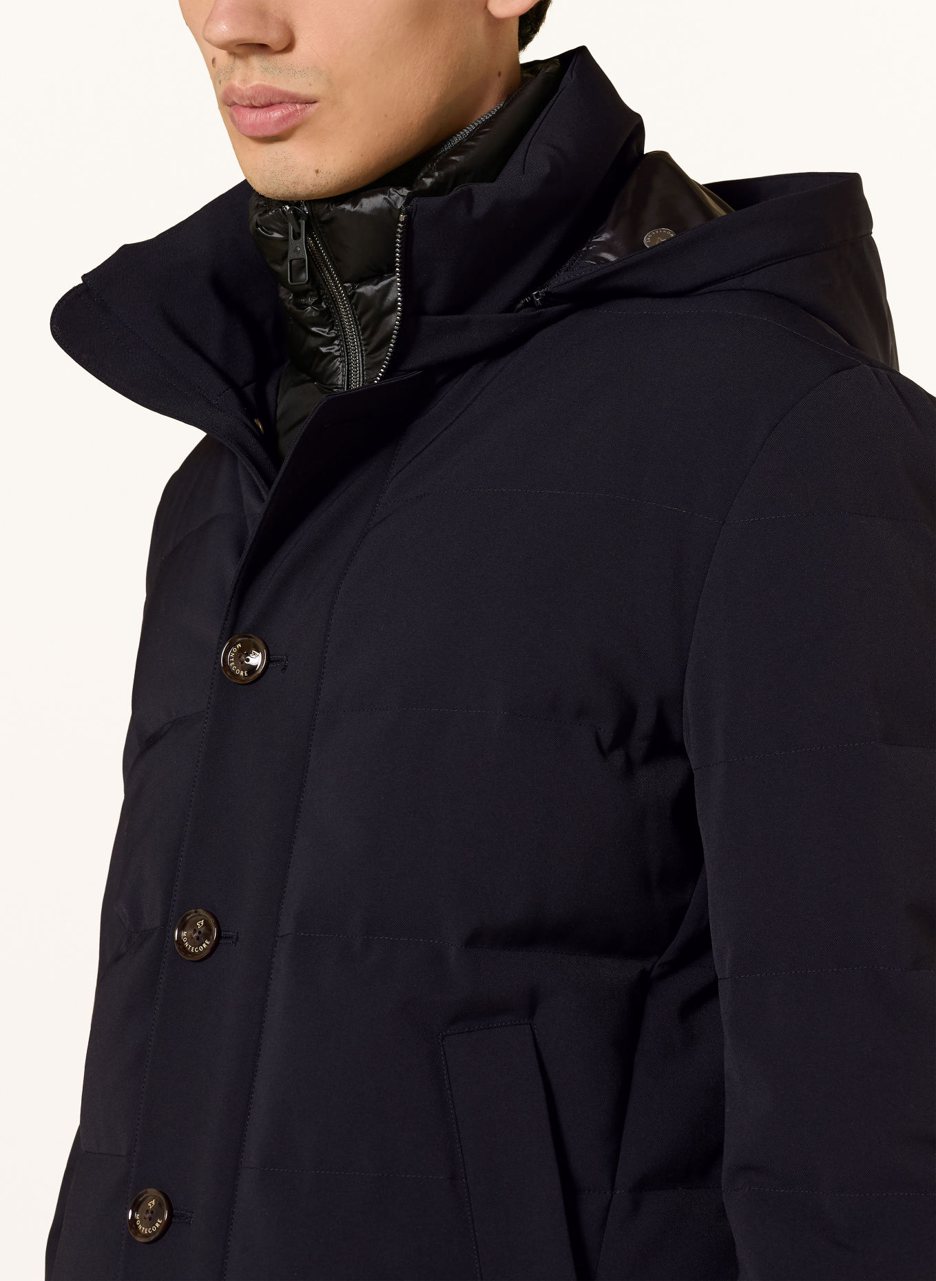 Montecore Daunenjacke mit herausnehmbarer Blende: DUNKELBLAU