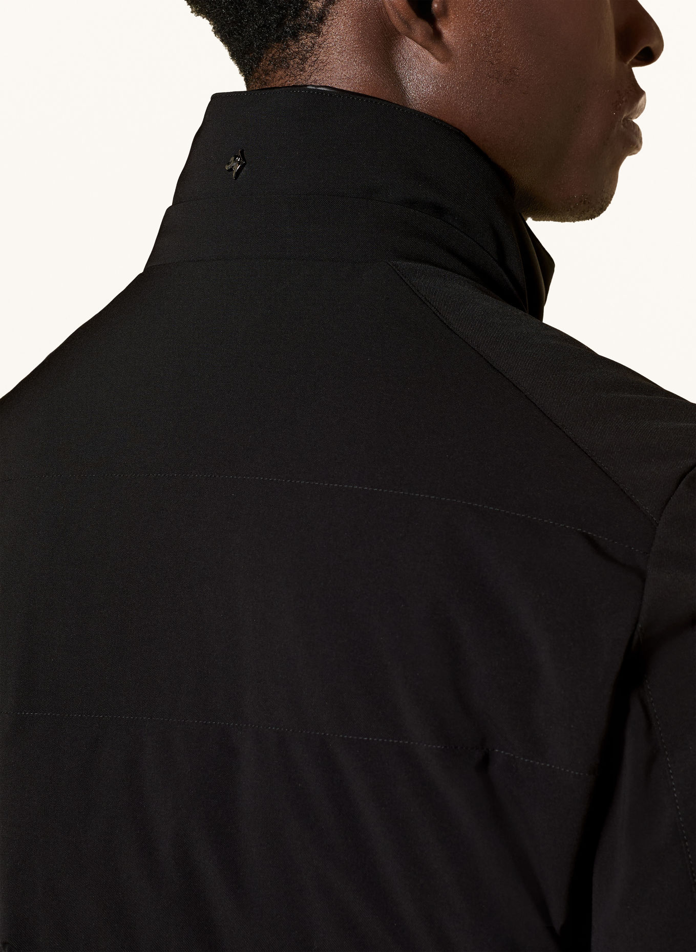 Montecore Lightweight down coat with removable trim: BLACK