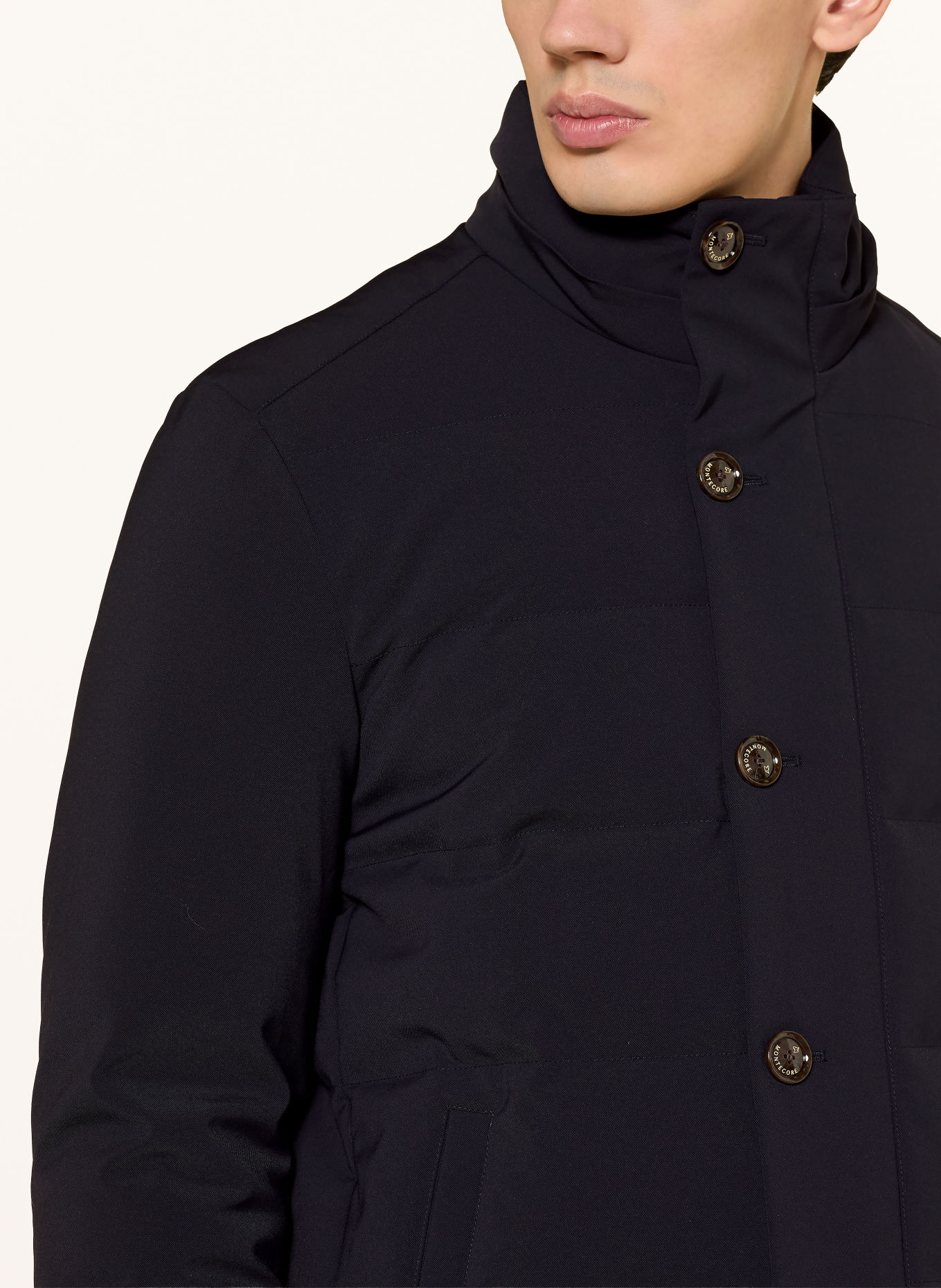 Montecore Lightweight-Daunenmantel mit herausnehmbarer Blende: DUNKELBLAU