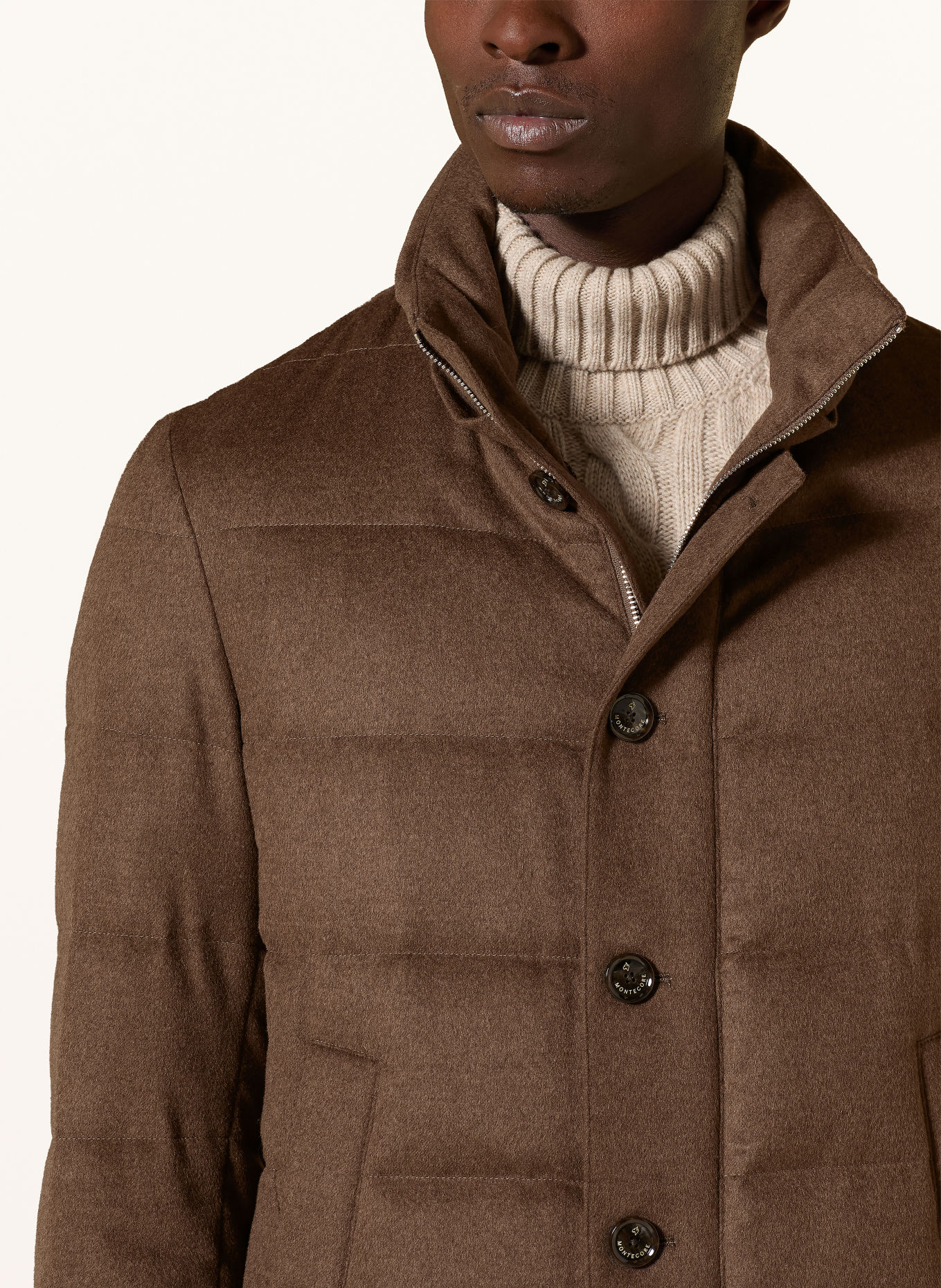 Montecore Daunenjacke mit herausnehmbarer Blende: BRAUN