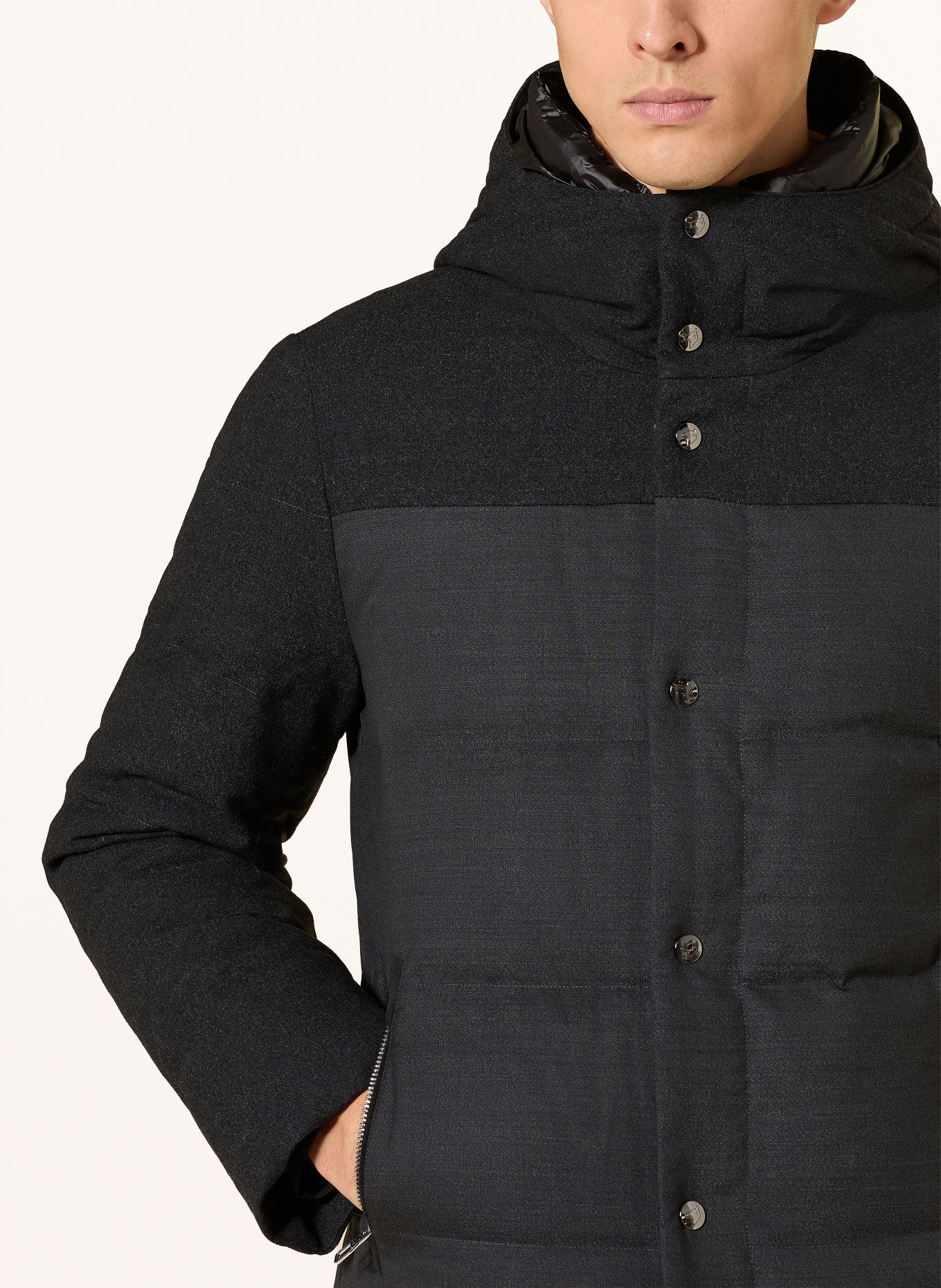 Montecore Down jacket in a blend of materials: DARK GRAY