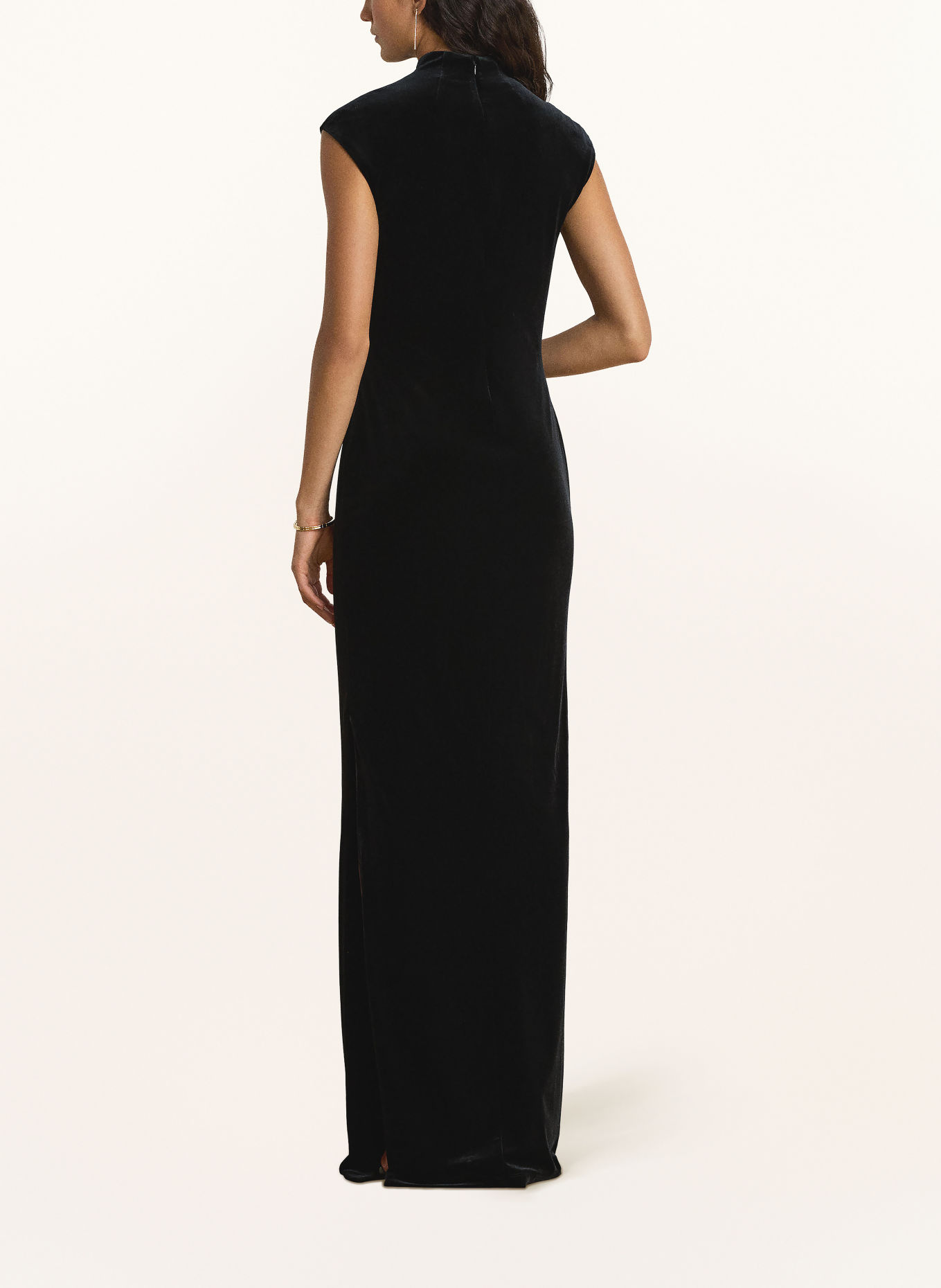 LAUREN RALPH LAUREN Velvet evening dress: BLACK