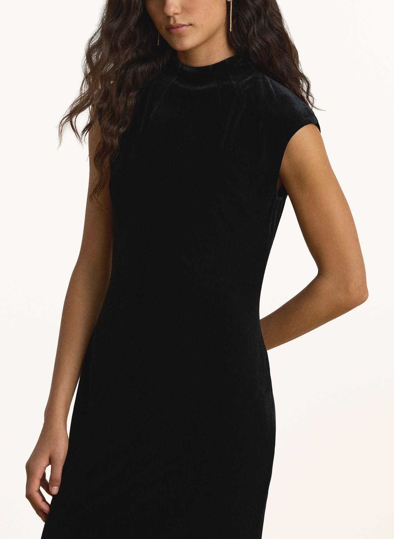 LAUREN RALPH LAUREN Velvet evening dress: BLACK