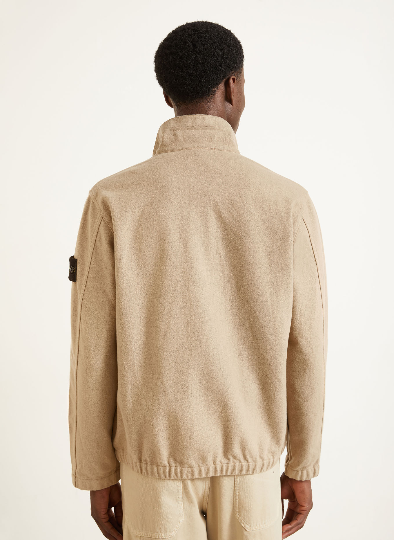 STONE ISLAND Flanelová svrchní košile: BÉŽOVÁ / ČERNOŠEDÁ