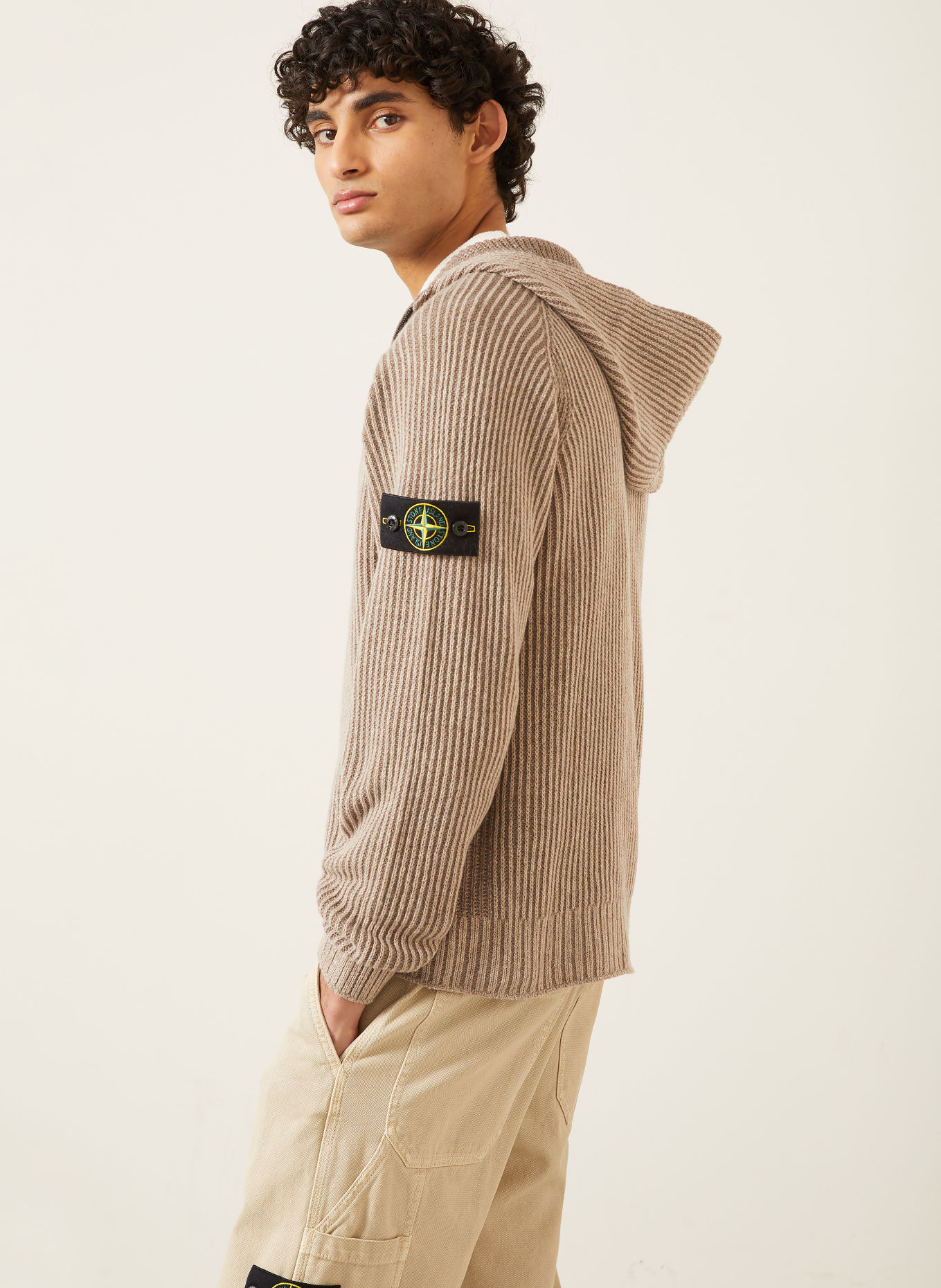 STONE ISLAND Reversible Cardigan: BEIGE