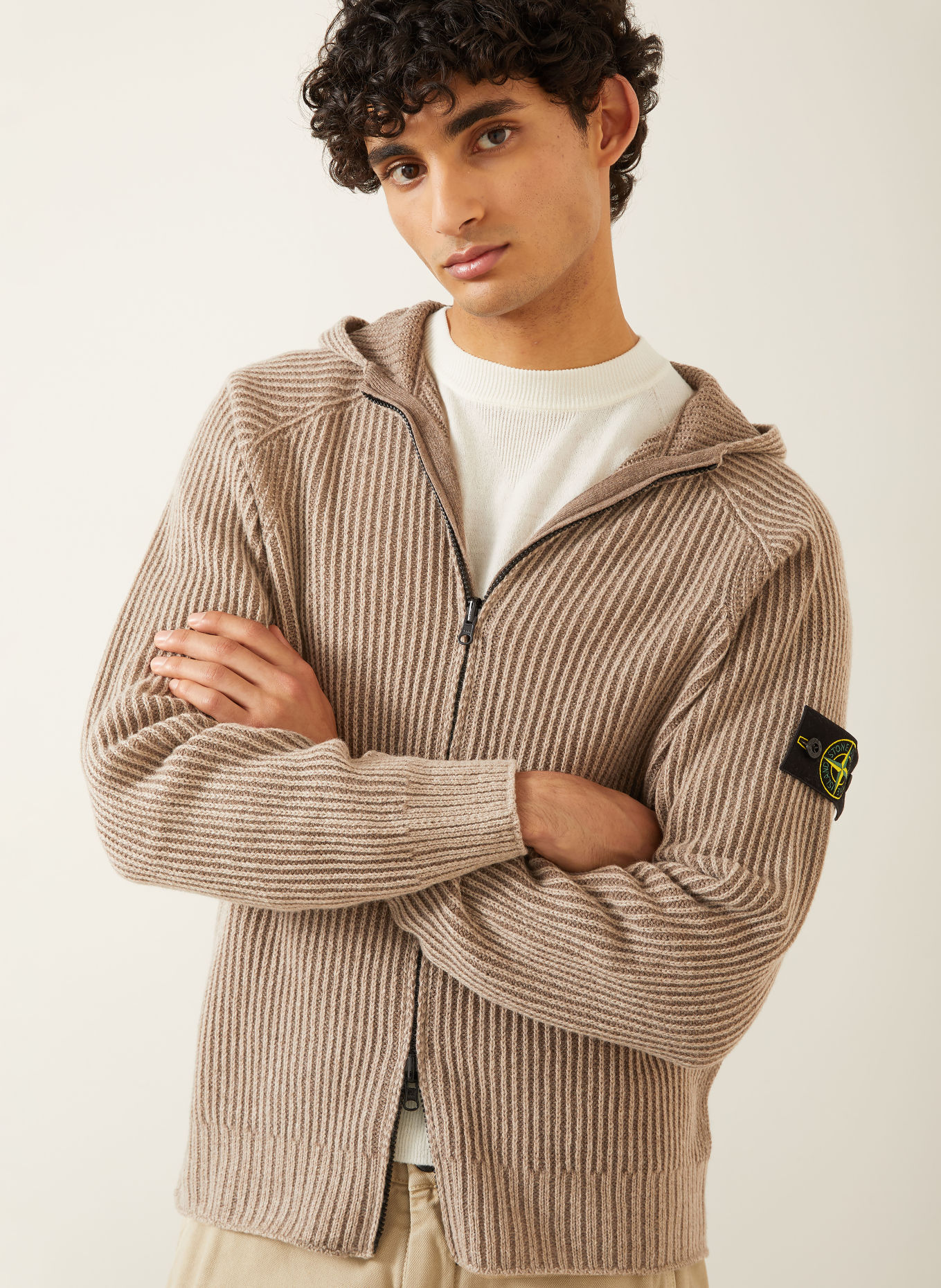 STONE ISLAND Reversible Cardigan: BEIGE