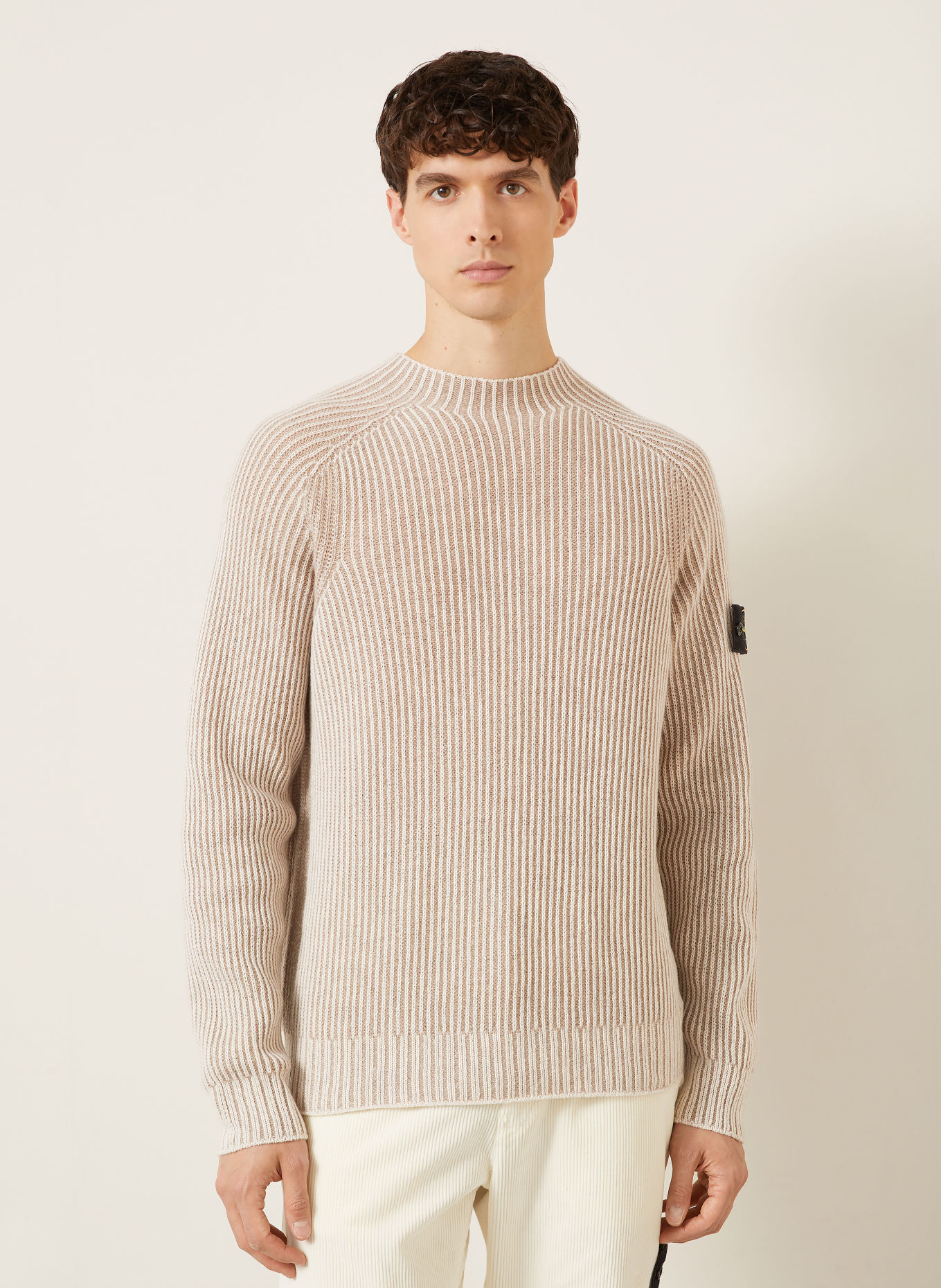 STONE ISLAND Cashmere Sweater: BEIGE