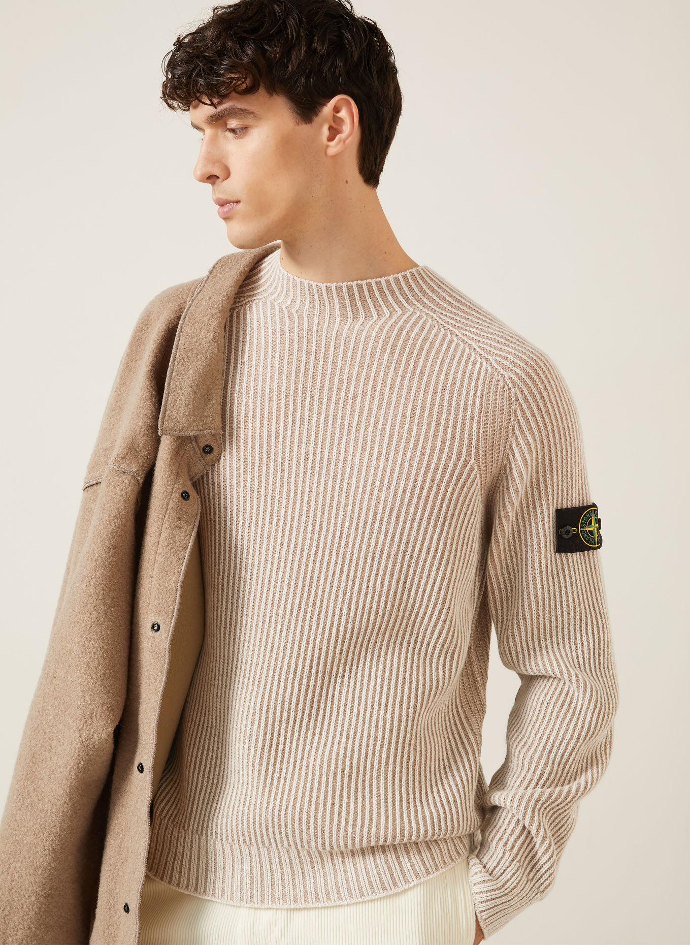 STONE ISLAND Cashmere Sweater: BEIGE
