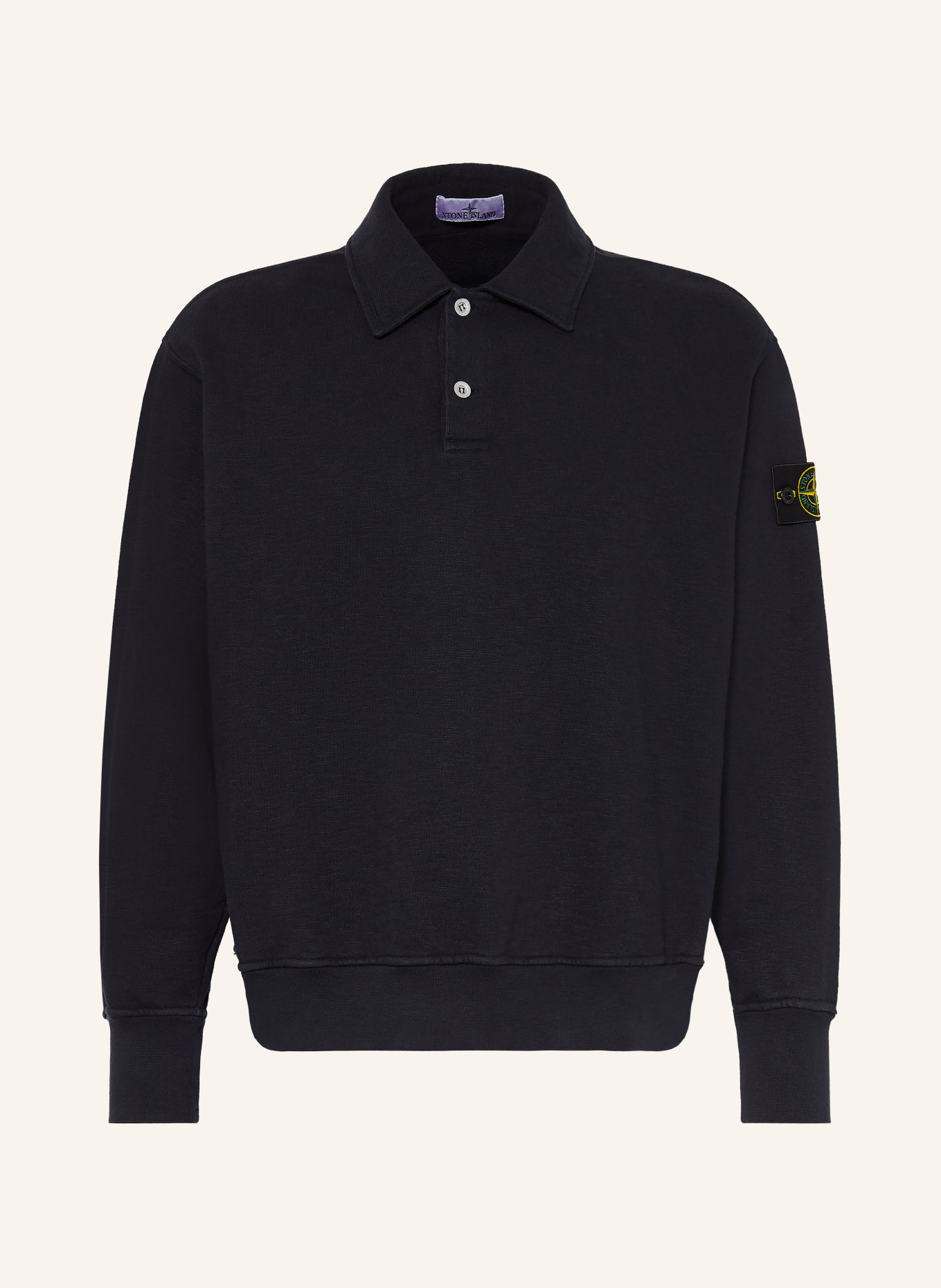 STONE ISLAND Sweat-Poloshirt: DUNKELBLAU
