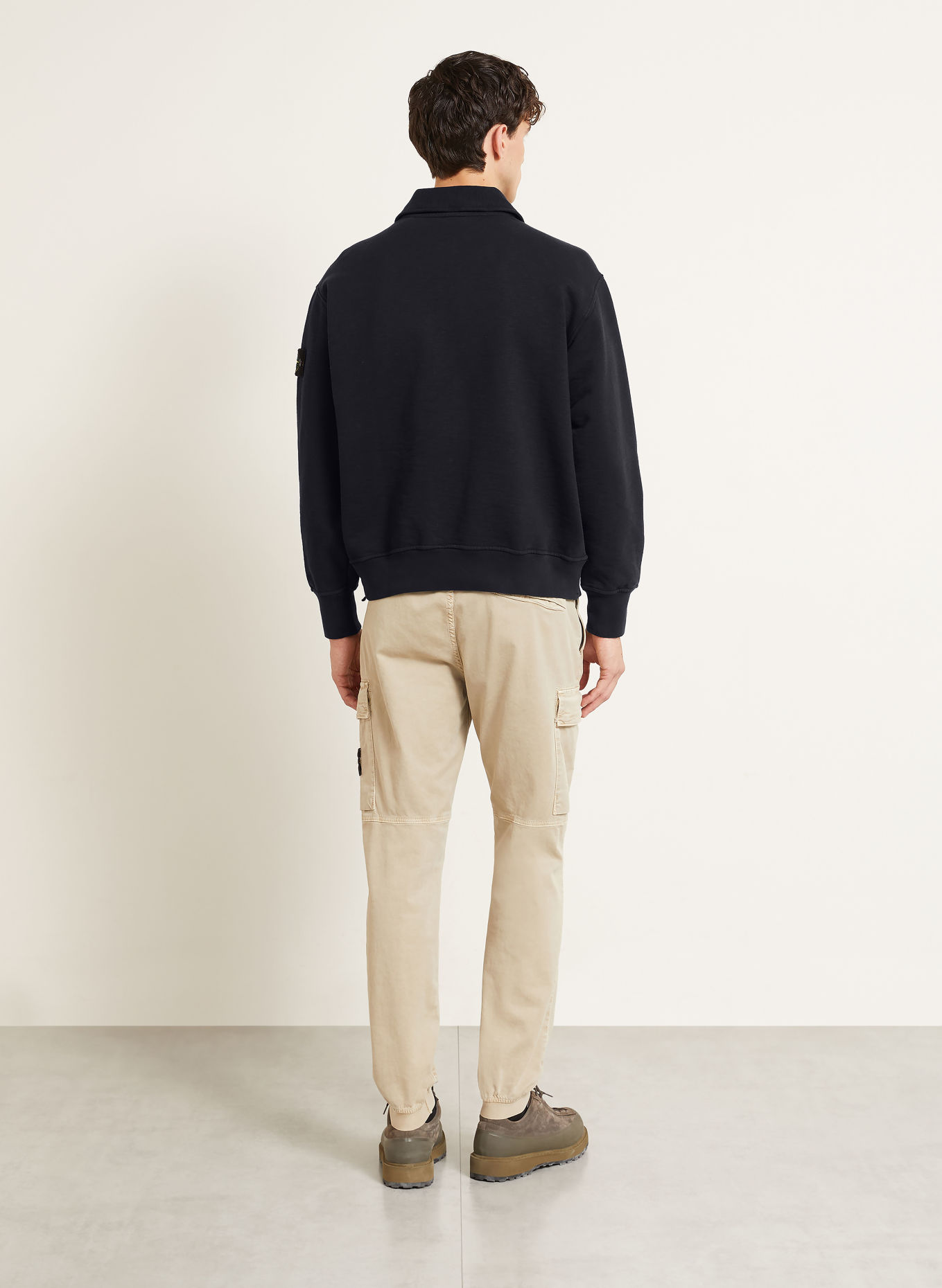 STONE ISLAND Sweat-Poloshirt: DUNKELBLAU