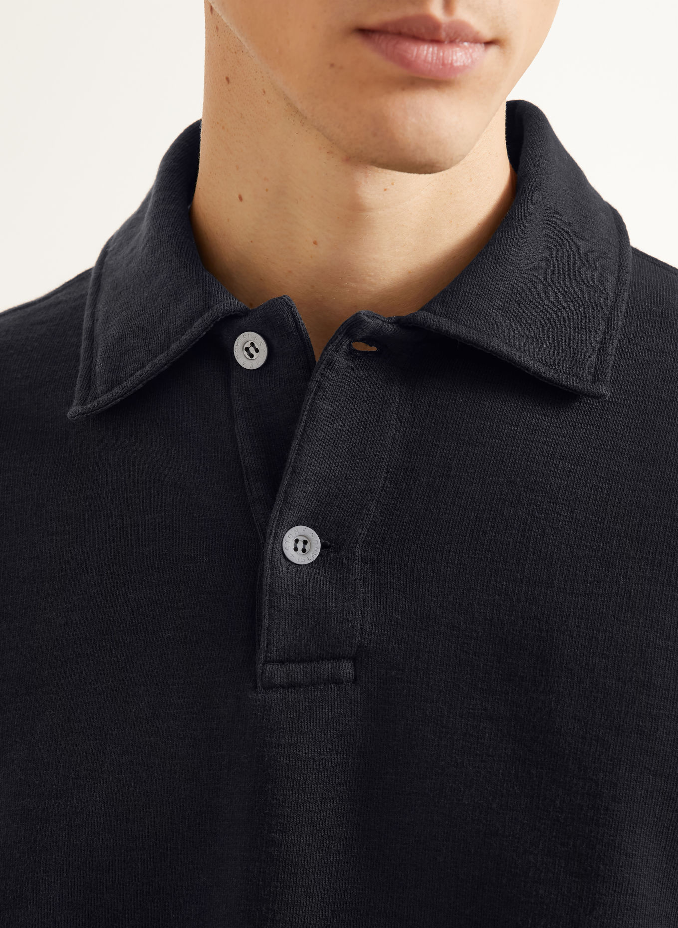 STONE ISLAND Sweat-Poloshirt: DUNKELBLAU