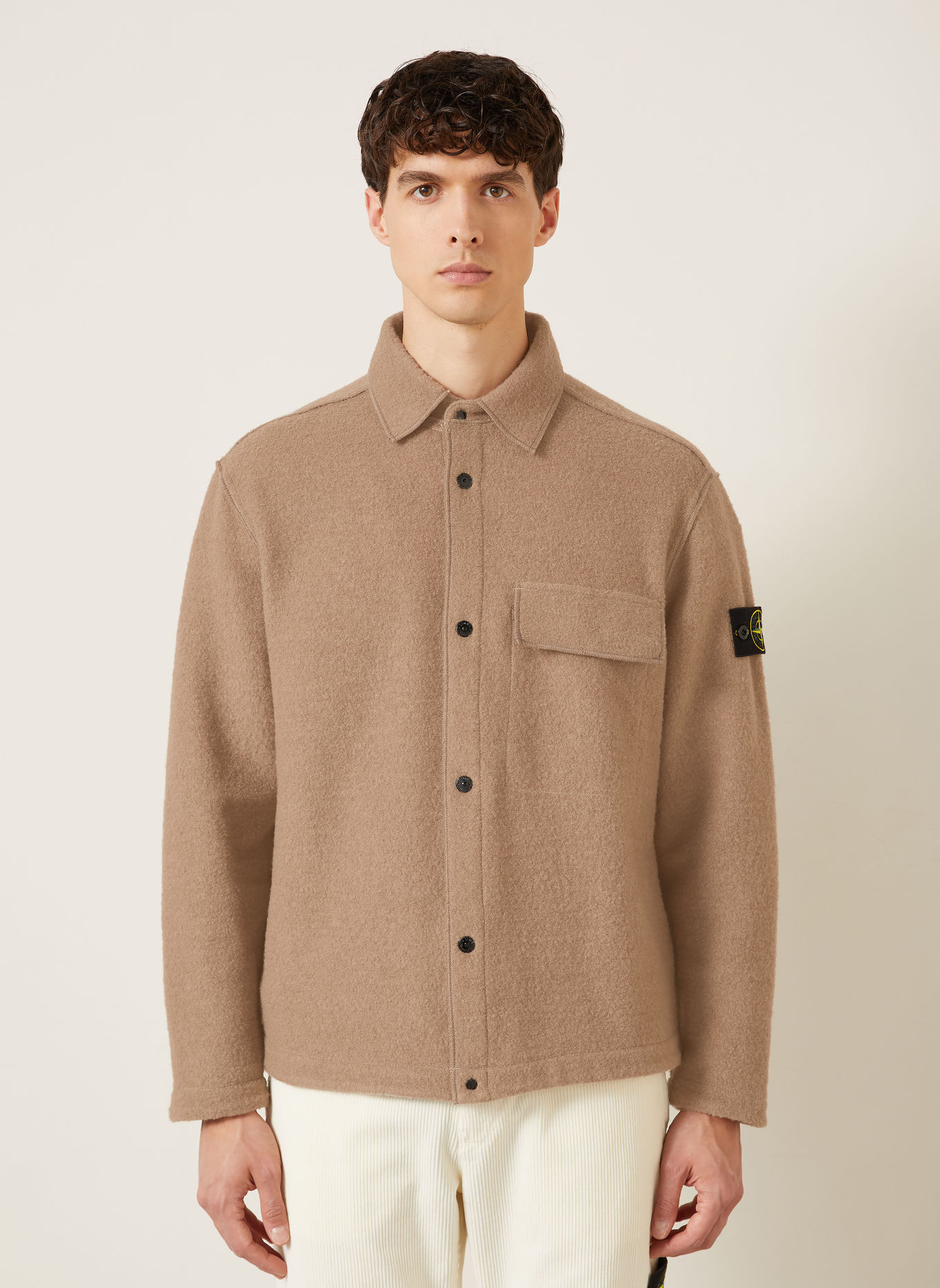 STONE ISLAND Bouclé overshirt: TAUPE