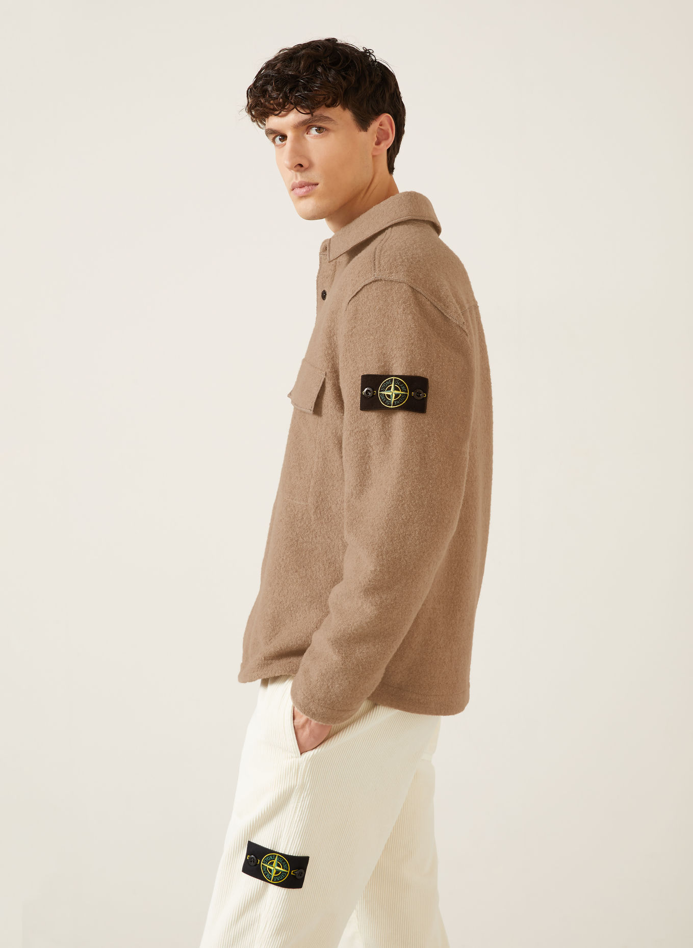 STONE ISLAND Bouclé overshirt: TAUPE