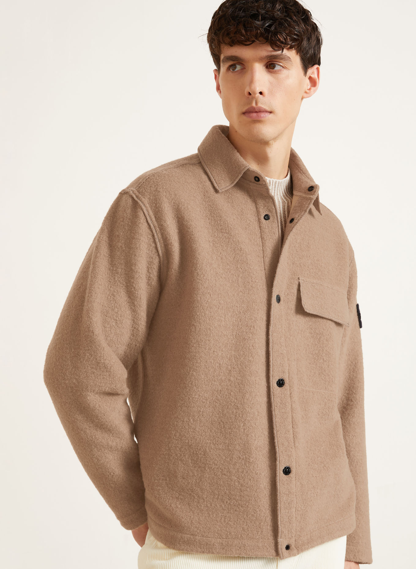 STONE ISLAND Bouclé overshirt: TAUPE