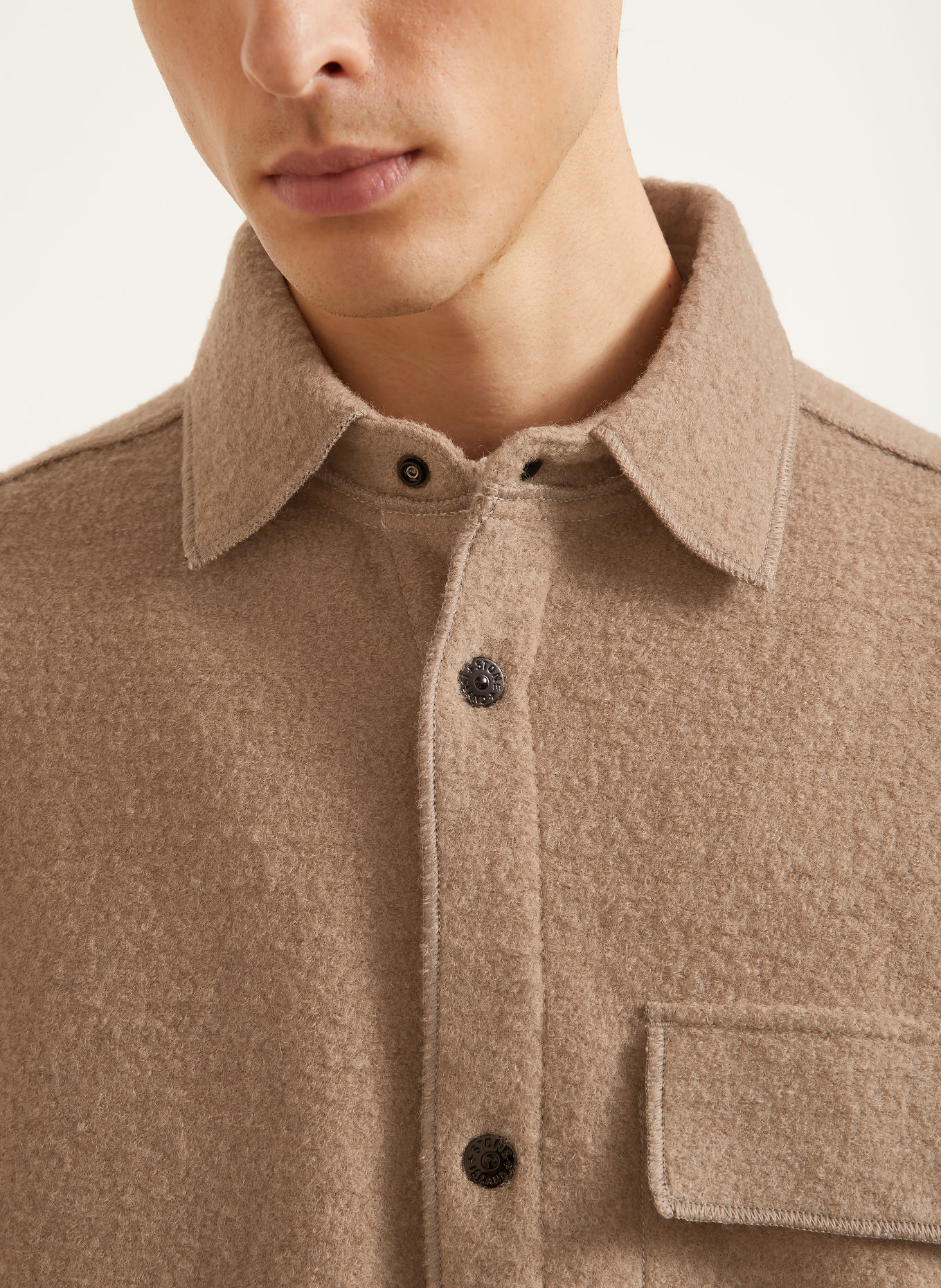 STONE ISLAND Bouclé overshirt: TAUPE