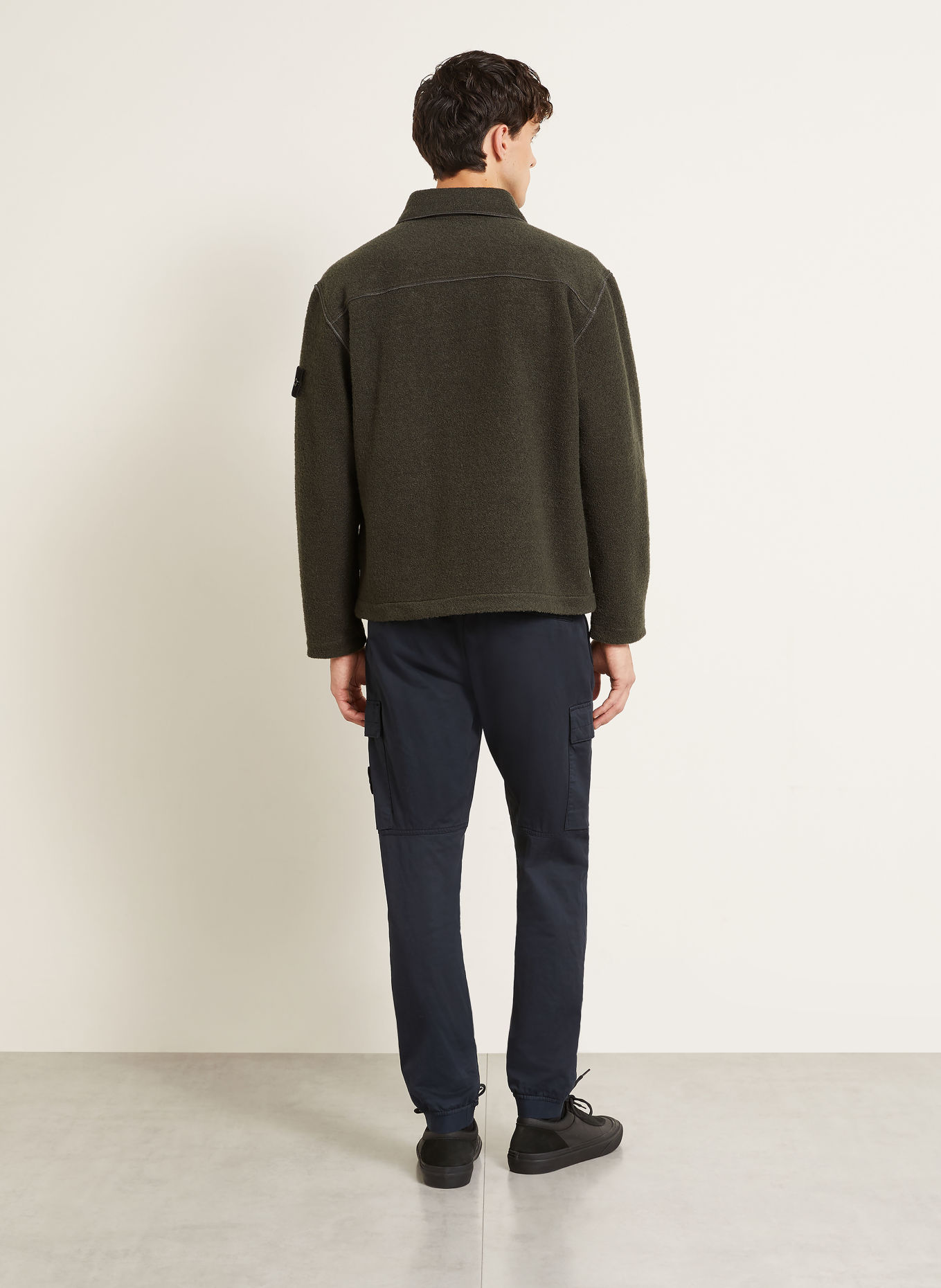 STONE ISLAND Svrchní košile z bouclé: ŠEDÁ