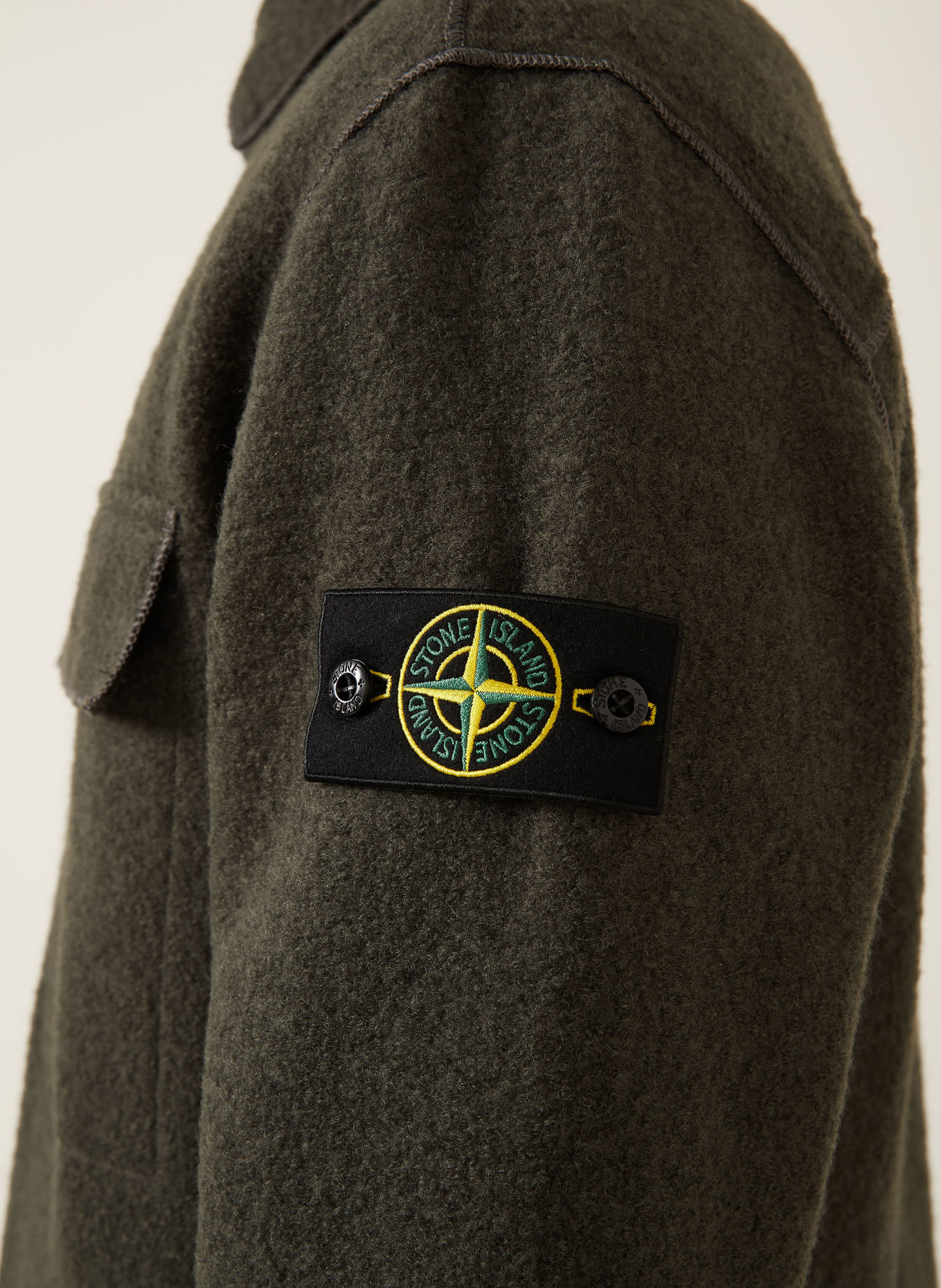 STONE ISLAND Svrchní košile z bouclé: ŠEDÁ